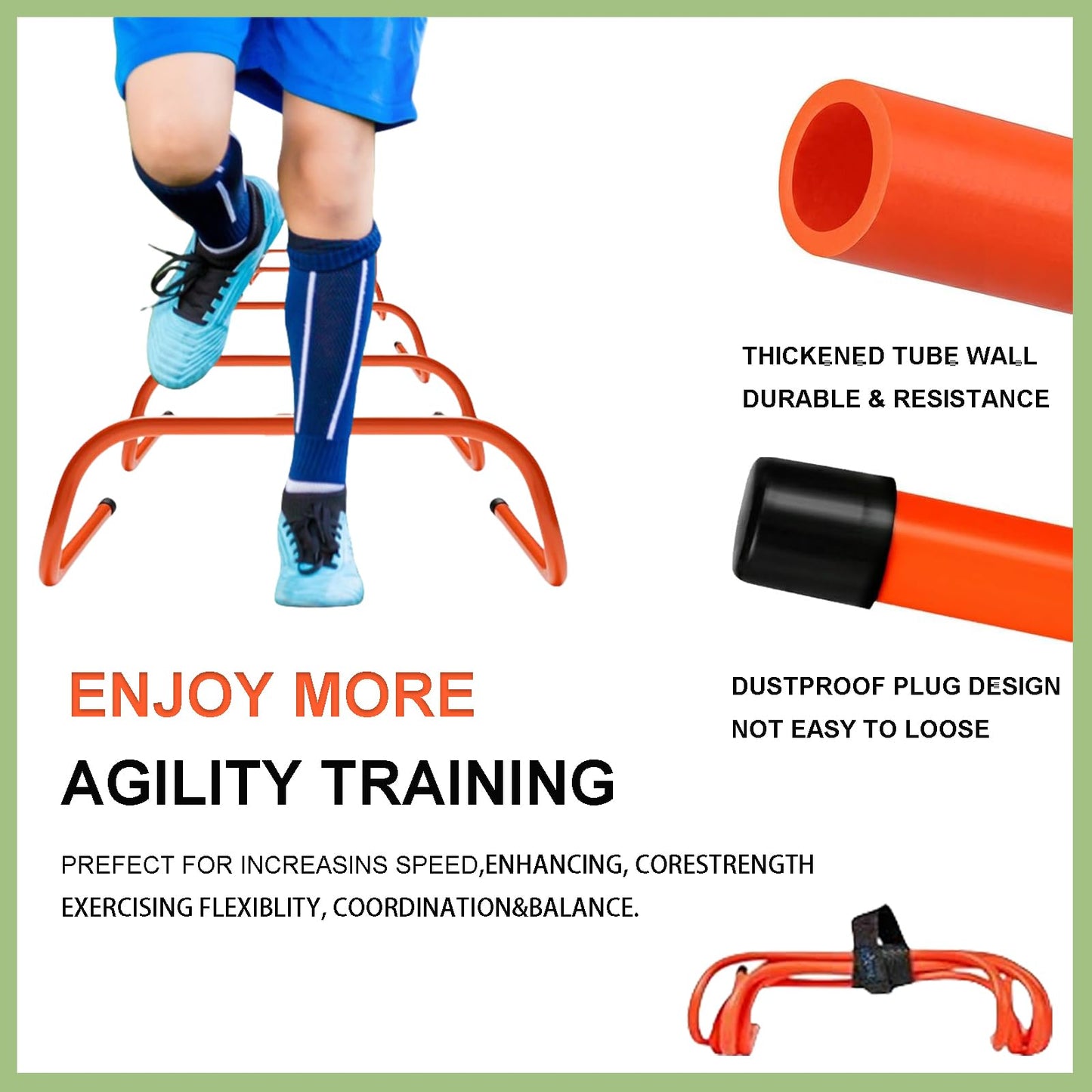 Agility Ladder & Speed Hurdles Soccer Training Equipment Kit Football Training| Footwork Drills | Cones Goalkeeper Practice Equipment for Kids Youth Adult