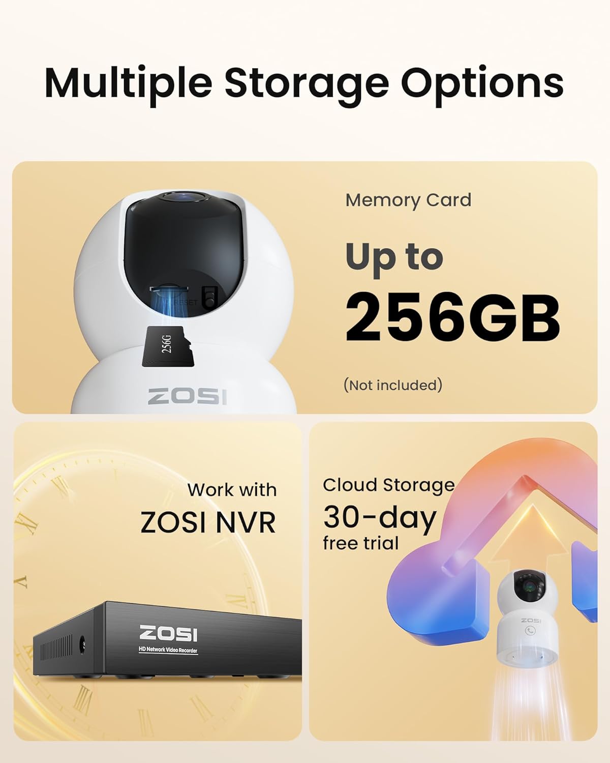 ZOSI C518 4MP Monitor,2.4G/5G Detection,2 Indoor Pan/Tilt Smart Home Security Camera for Pet Dog Baby Dual-Band Plug