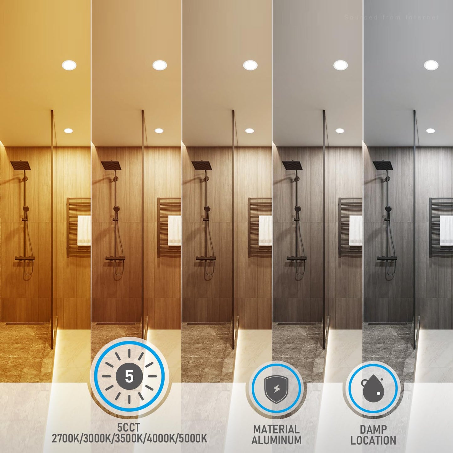 TORCHSTAR 16-Pack Ultra-Thin LED Recessed Lighting 6 Inch 5CCT with Junction Box, Aluminum, 2700K-5000K Selectable, 12W Dimmable Slim LED Downlight, 1000LM High Brightness, ETL & Energy Star