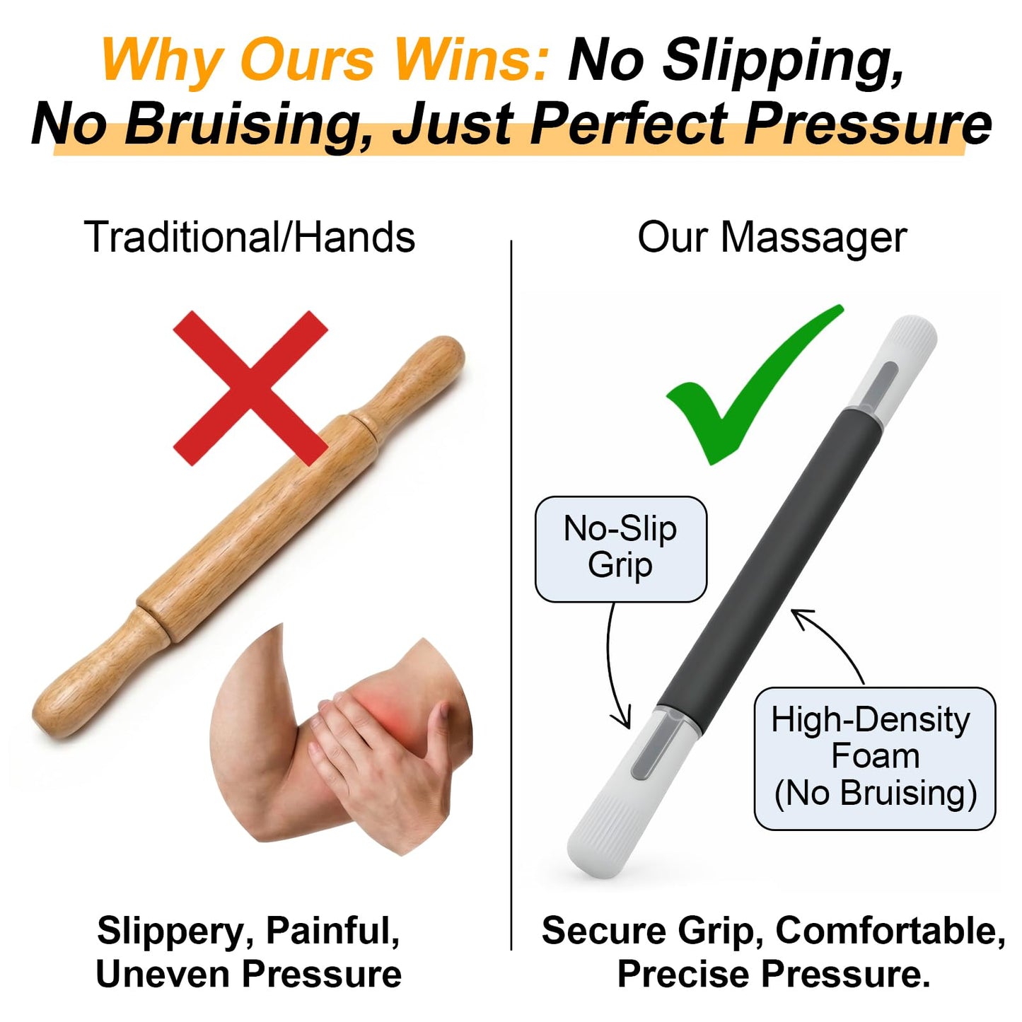 ZanLLW Foam Roller, Massage Roller, Muscle Roller Stick, Neck Massager for Muscles Relief, Therapy Roller Stick for Legs, Calf, Thigh, Lipo, Massage Rolling Pin, Help Sore Muscle Recovery