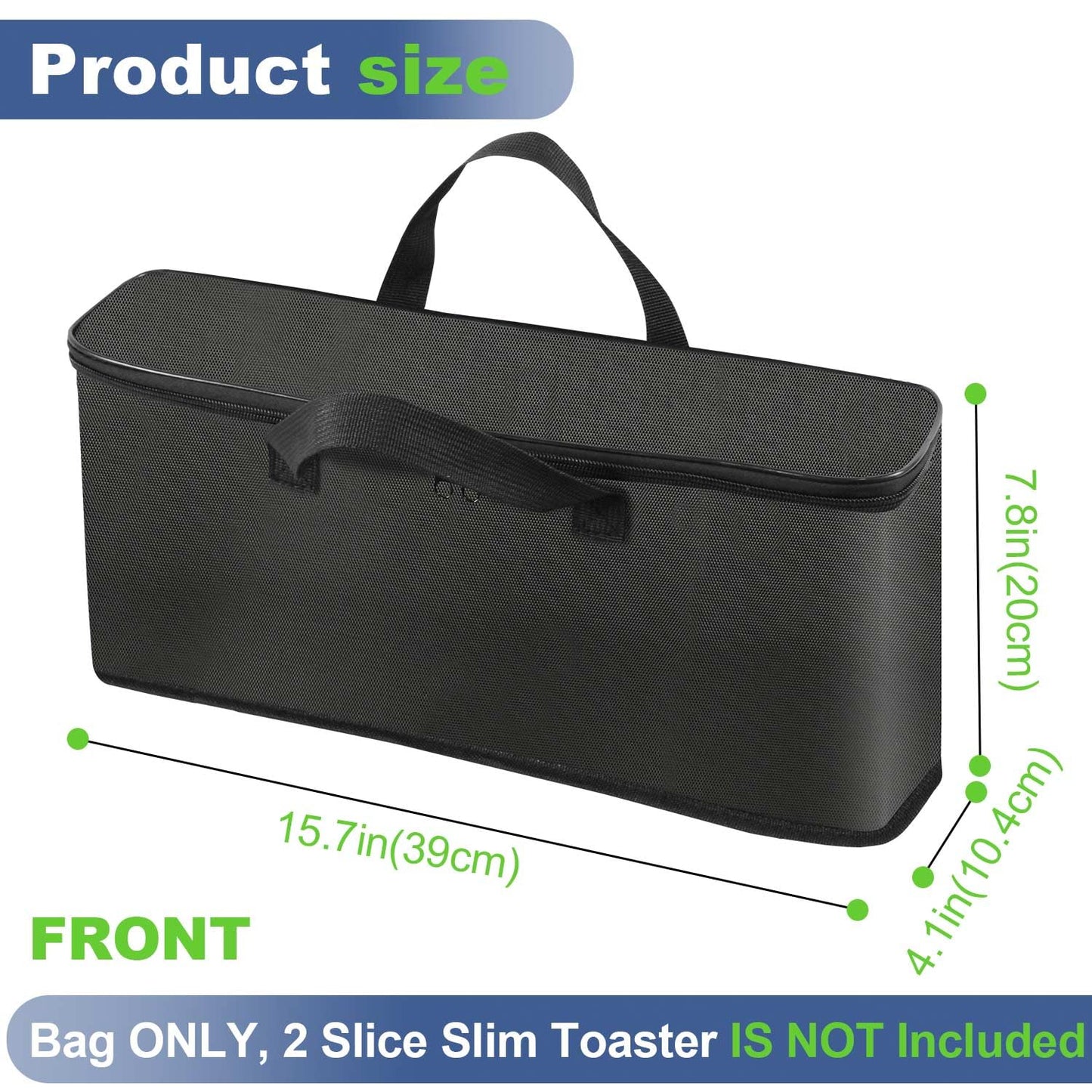 NUENSS-ROR Carrying Bag for Bella 2 Slice Slim Toaster, Portable Outdoor Toaster Travel Carrier Bag Case for Bella, Waterproof & Heat-Resistant 2 Slice Bread Maker Bag with Aluminum Foil Lining