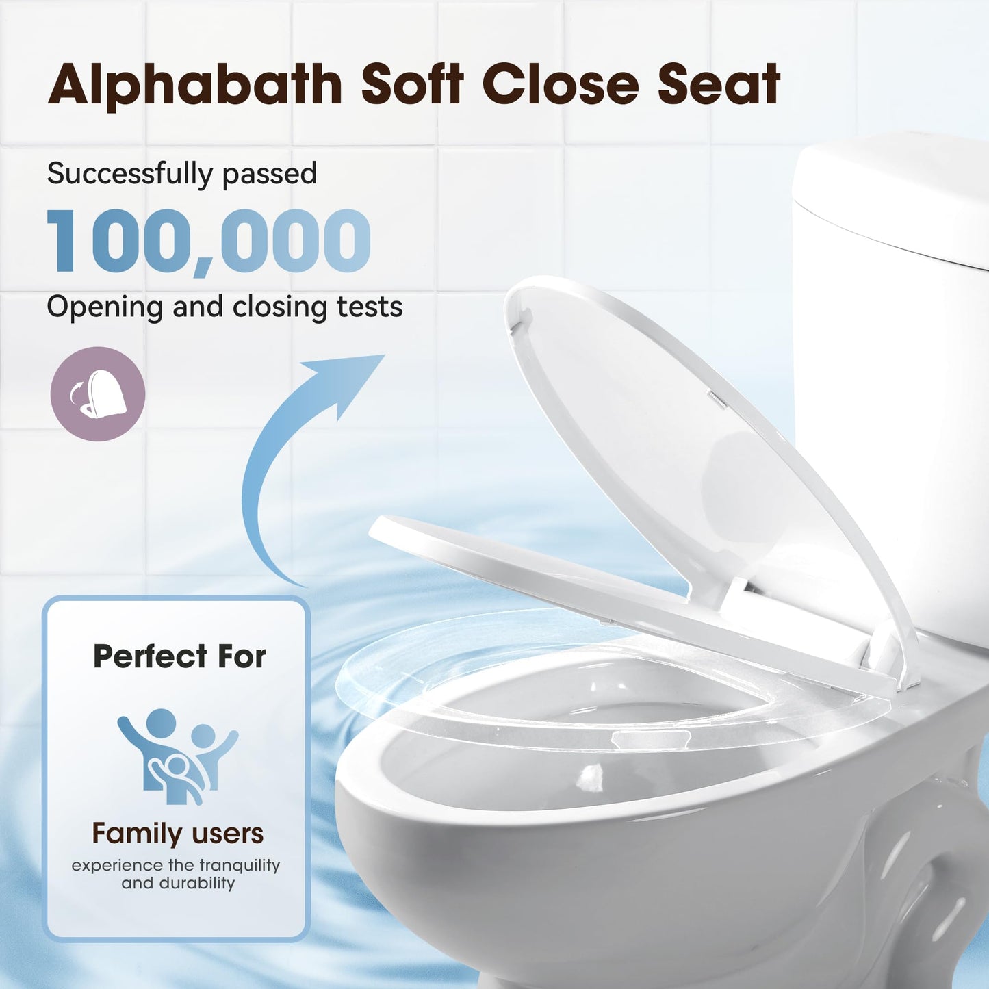 Alphabath Elongated Two Piece Toilet for Bathrooms, 17" ADA Comfort Height Toilets, 1.01 GPF Powerful Single Flush, Nano Self-Cleaning Glaze, Easy to Clean and Install, MAP1000g, 12" Rough-In