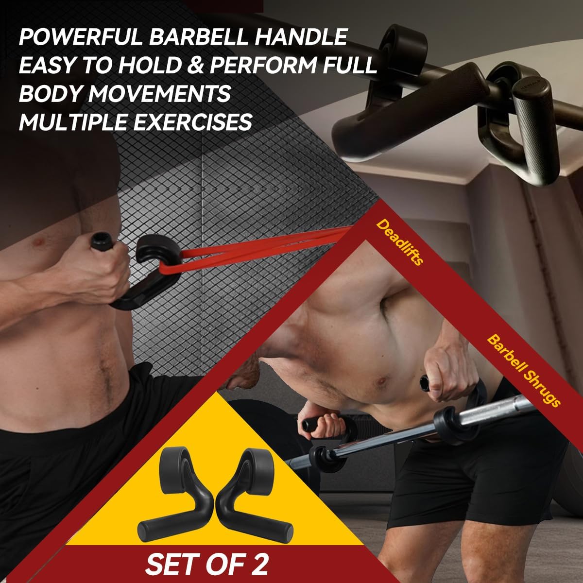 Neutral Grip Pull Up Handles 45° - Angles 90 Grips for Relieve Wrist Stress - Non-Slip Pull Up Grips - for Pull-Ups Deadlifts - Fits Pull Up Bar Grips & Barbells Home Gym Enthusiasts (45°)