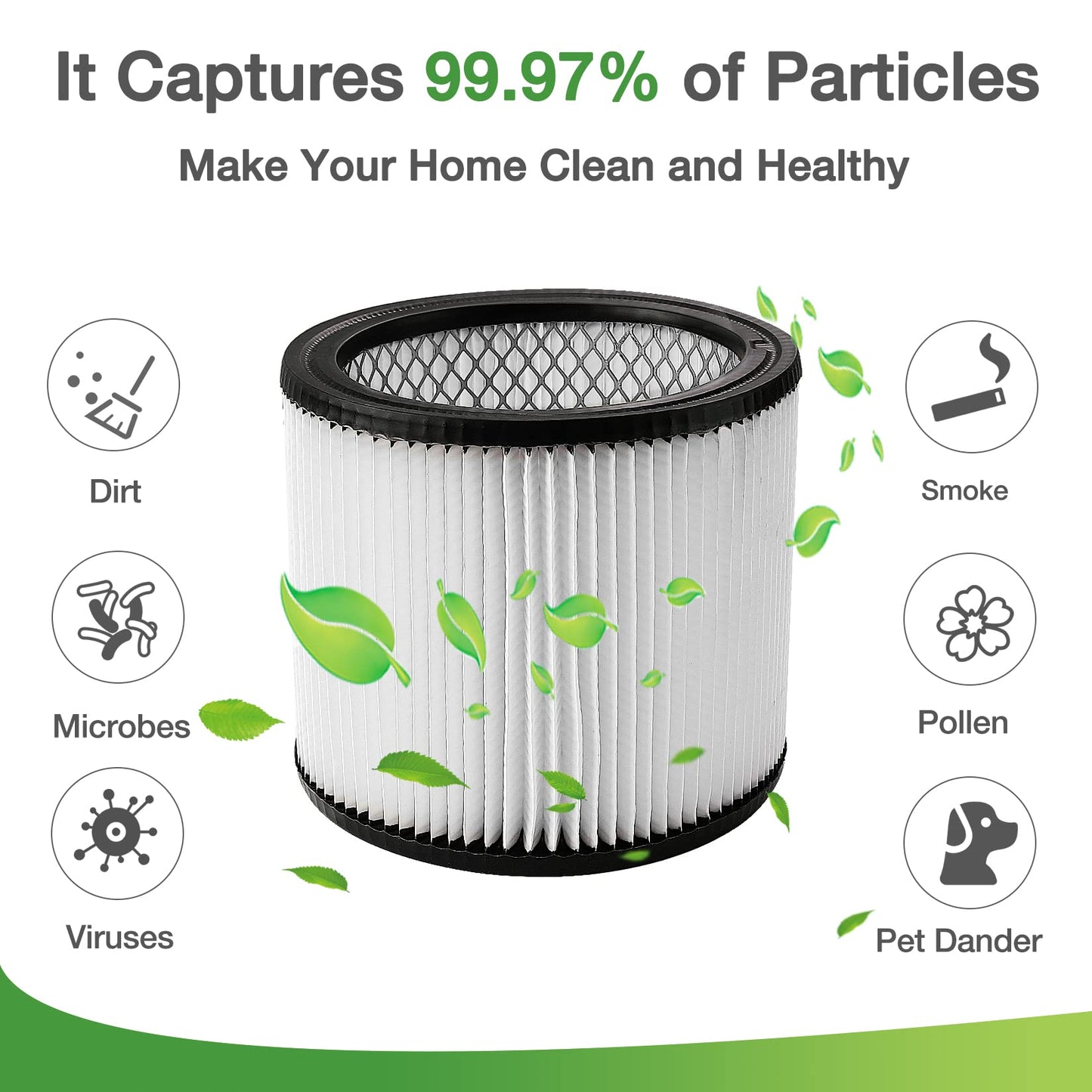 Shop-Vac 5989400 8 Gallon 6.0 Peak HP Wet/Dry Vacuum + 90304 Replacement Cartridge Filter