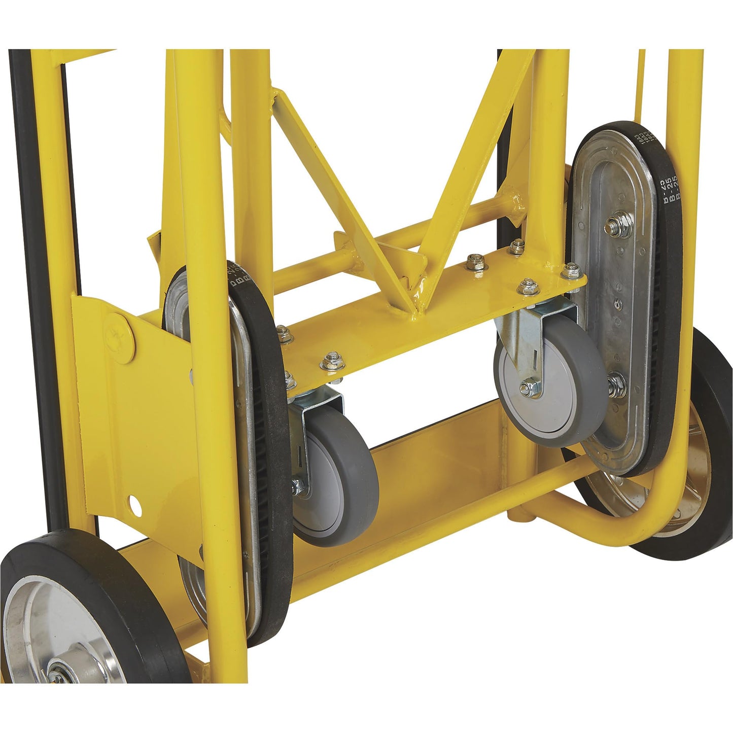 Strongway Industrial Hand Truck – 1200 lb Capacity Heavy-Duty Appliance Dolly, Convertible 2/4-Wheel Design, 8" Rubberized Wheels, Auto-Rewind Ratchet Belt & Stair-Climbing Capability