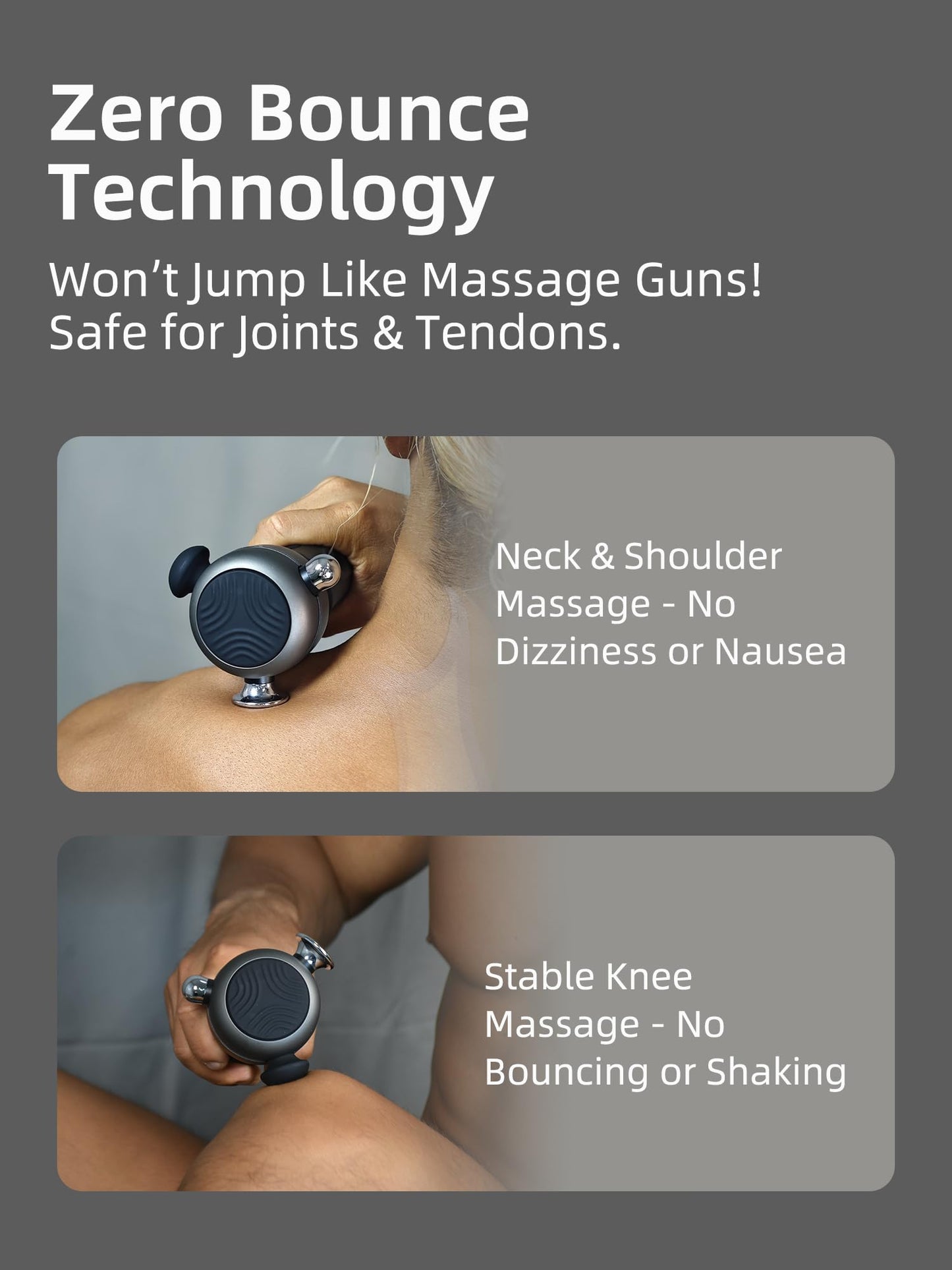 NHO Massage Gun, Therapy Massager for Neck,Back,Hand,Arm and Foot Pain Relieve, Neck Massager, Release Gun, Deep Tissue Percussive Massager, Handheld Massage Gun,Targets Muscle Origins,Grey