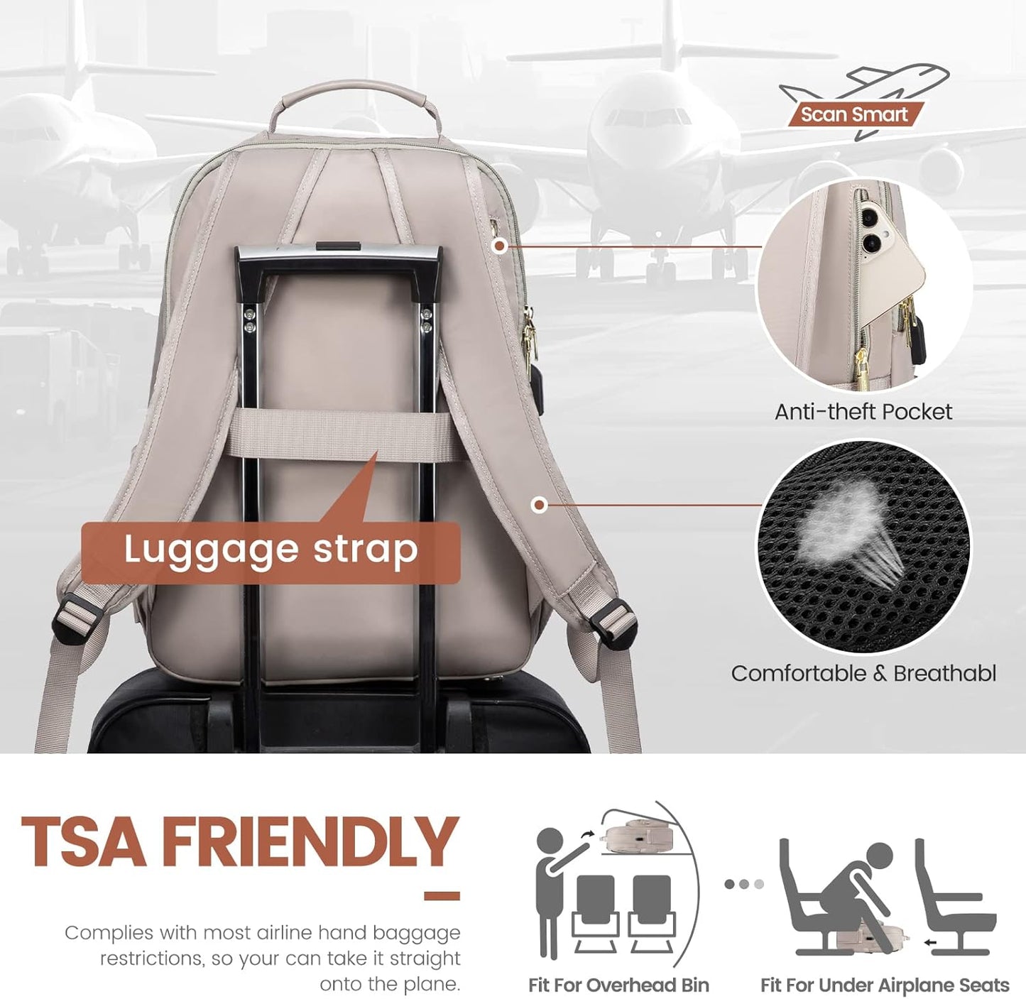 Backpack 15.6 inch, Backpack Backpack LOVEVOOK Laptop for Women Travel Purse,Professional Laptop Computer