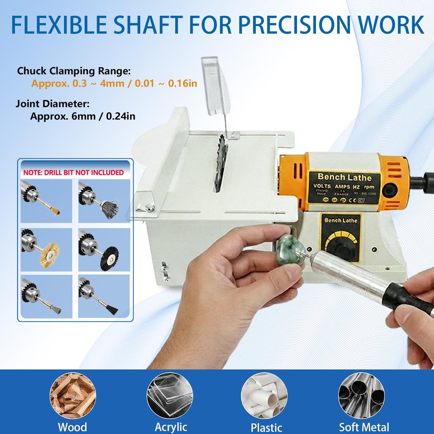 Lapidary Rock Saw for Cutting Rocks with Polishing Kit, Mini Lapidary Equipment for Jewelry Gemstone Polishing, Left-Side Wet Cutting Table, 110V 750W