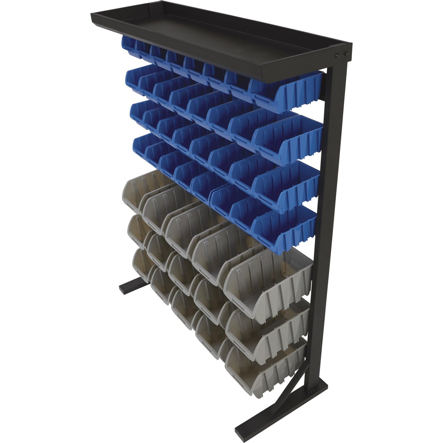 Strongway Single Side Bulk Storage Rack Unit with 47 Assorted Bins - 36 1/2in.W x 14in.D x 46in.H