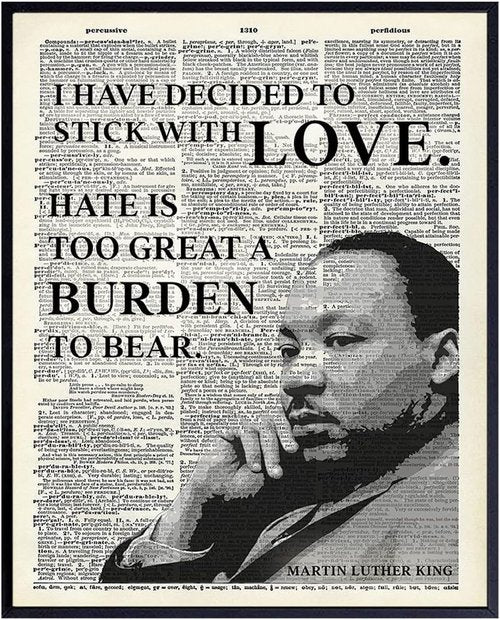 MLK Inspirational Quote Wall Art - Upcycled Poster Print for Home Decor | 8x10 Gift for Civil Rights Advocates