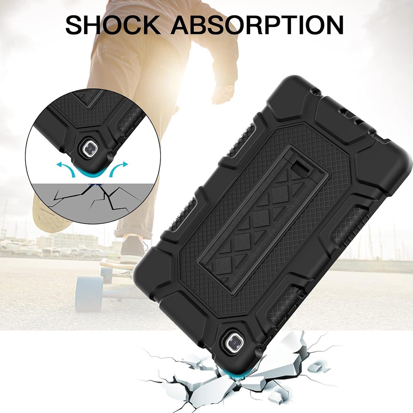 AZZSY A7 8.7 Inch 2021 (SM-T220/T225), Case for Samsung Galaxy Tab Lite Slim Heavy Duty Shockproof Rugged High Impact