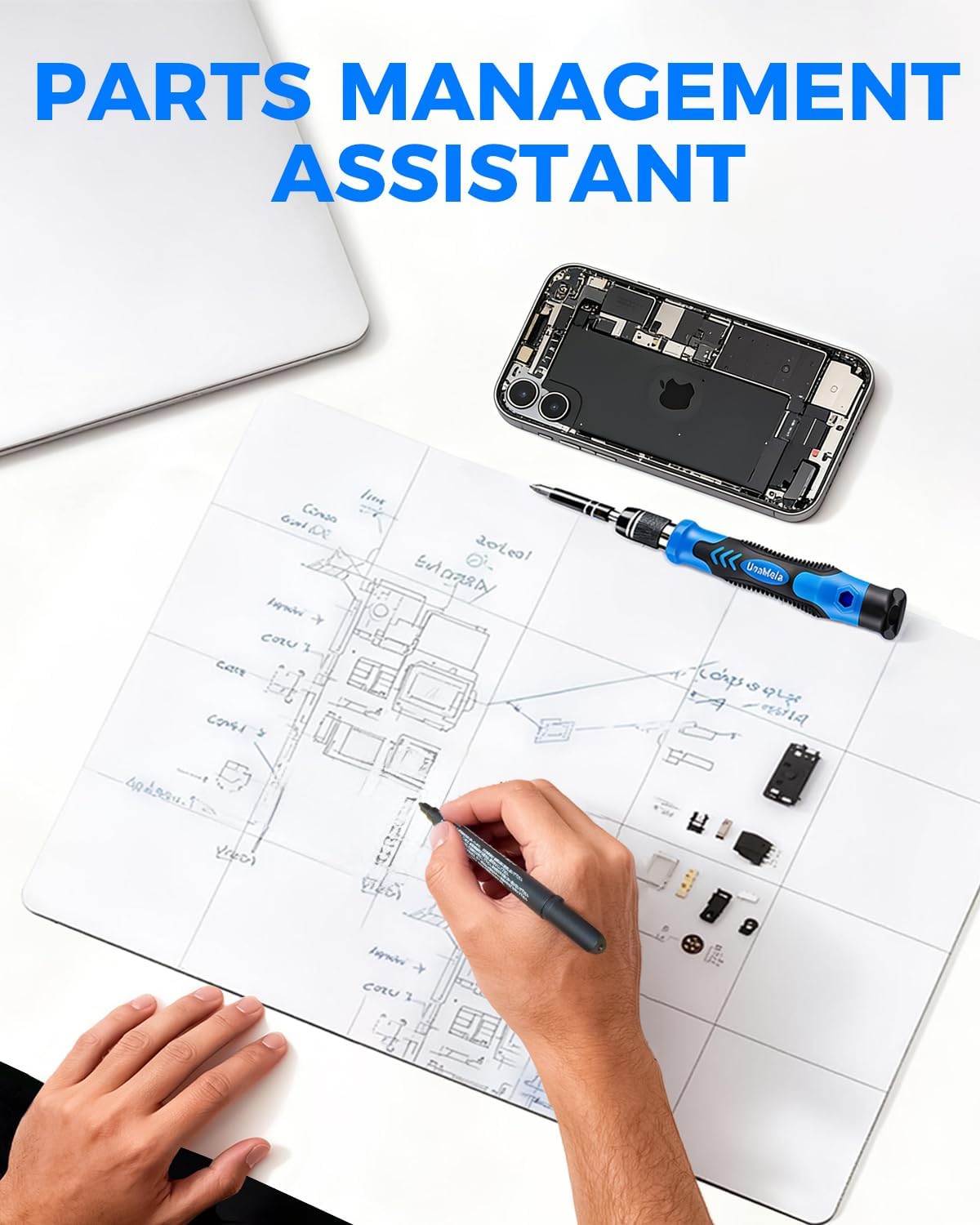 11.8 9.8 inch Magnetic Mat Magnetic Project Mat with Waterproof Surface & Dry Erase Pen - Keep Screws and Small Parts