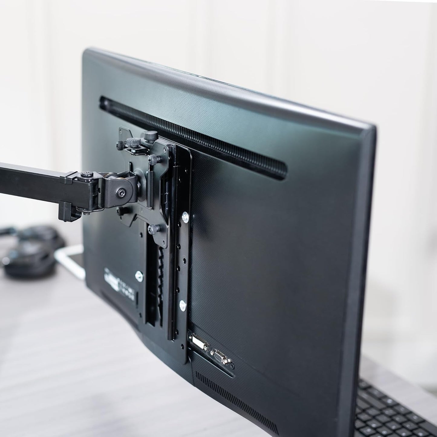VIVO 27 Inches Height Adjustable VESA Adapter Stand for Individual Monitors up to Black