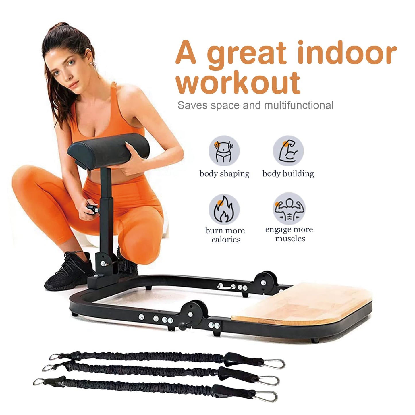 Hip Thrust Machine for High Resistance Glute Workout Equipment,Glute Machine Home Gym Hip Thrust Bench Comes with 50, 100, and 150 Lbs of Resistance