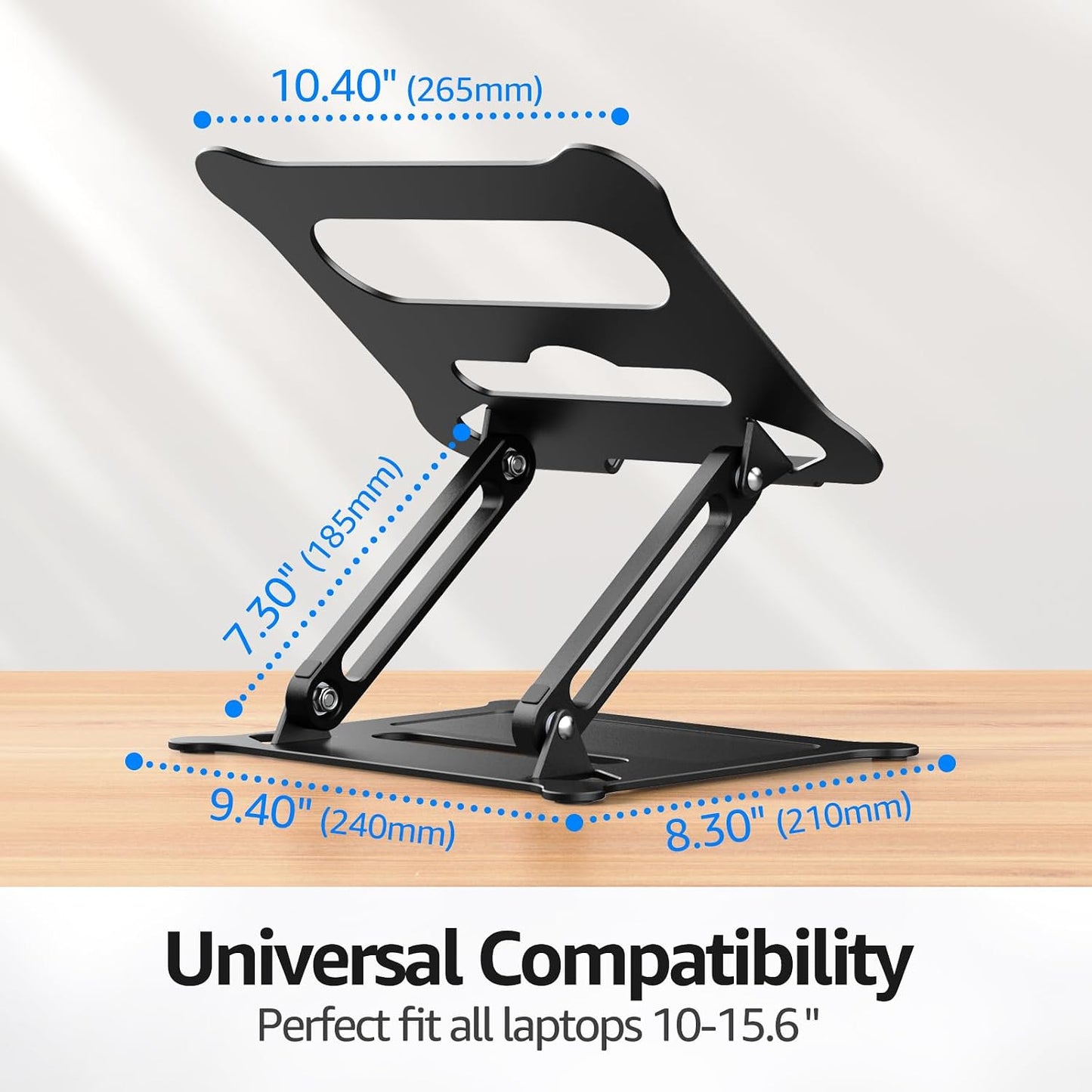 Urmust 10-15.6"(Black) Laptop Notebook Stand Holder Adjustable Laptop Stand Portable Computer Riser Compatible