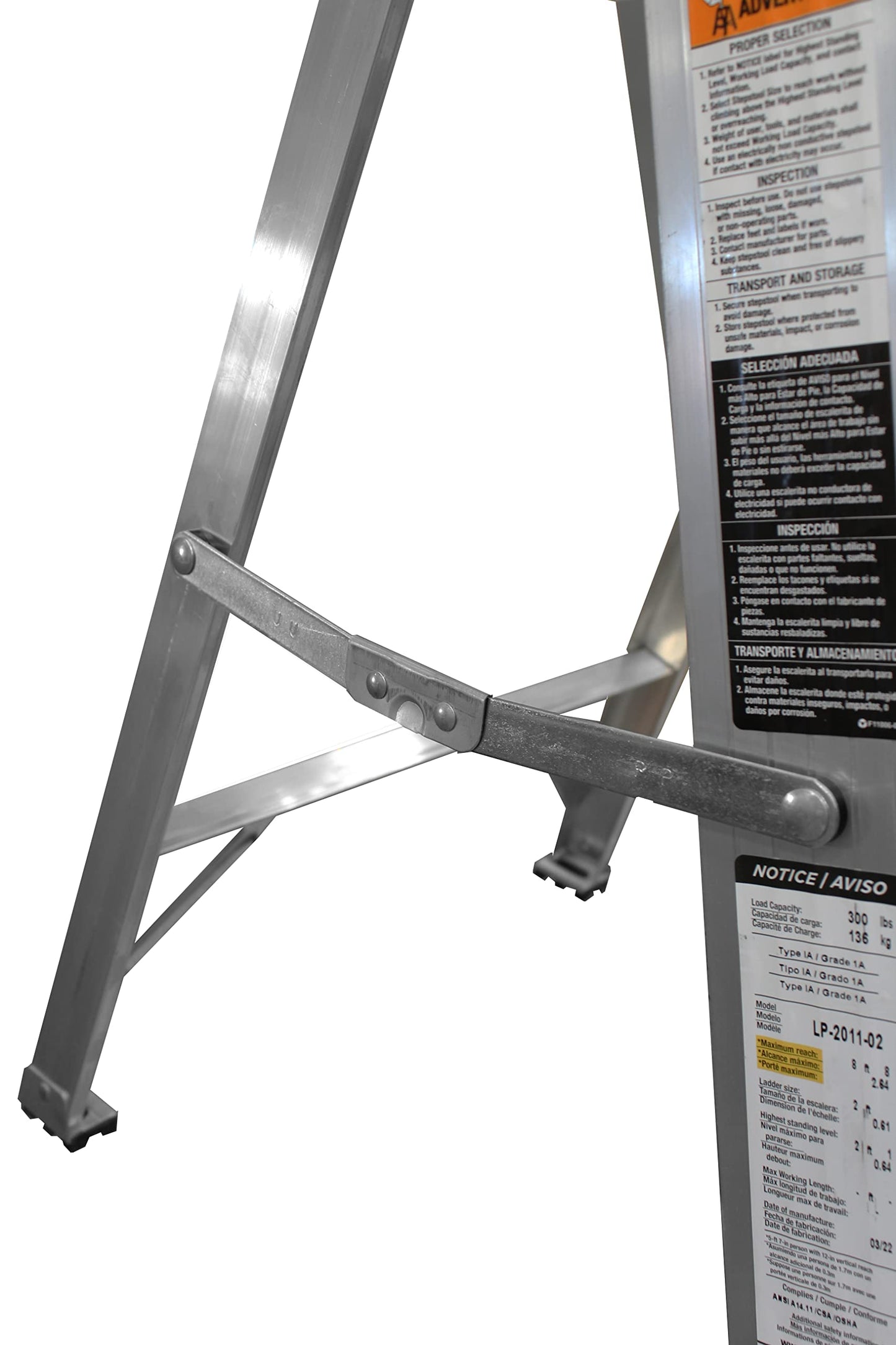 LITE 2-Foot Aluminum Step Stool Industrial, 300-Pound Load Capacity, Type IA, LP-2011-02