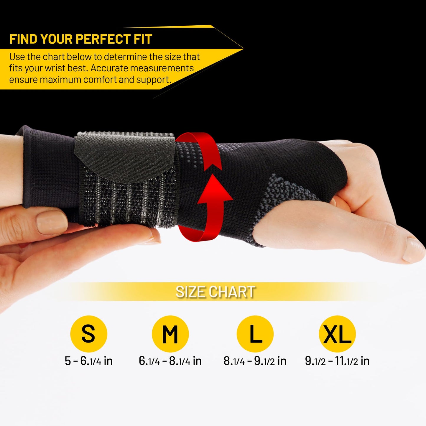 invera Adjustable Wrist Support Brace, Compression Sleeve, Unisex Wrist Protection Sleeve with Straps for Sprain, Carpal Tunnel, Arthritis, and Tendonitis (Large, 1, Unit)