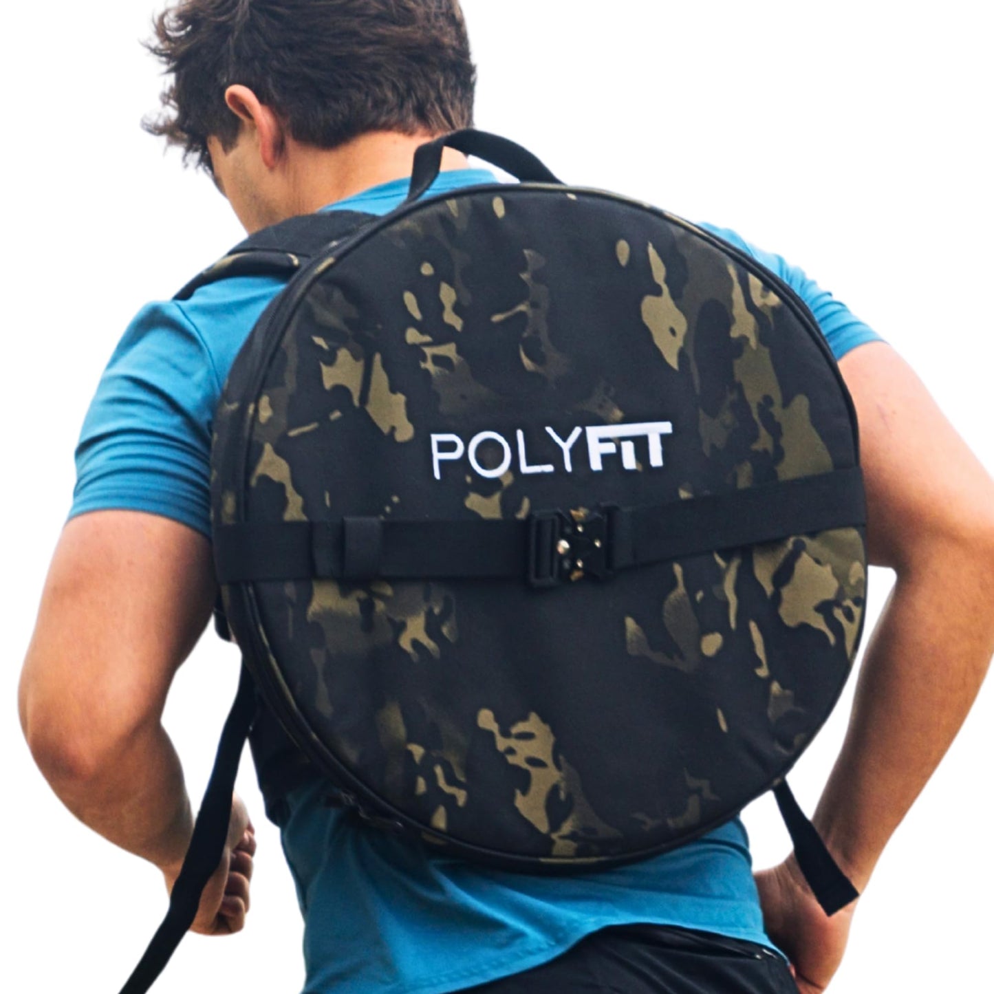 Polyfit PL8 Backpack for Olympic Weight Plates - Weighted Backpack for Strength Training, Rucking, and Gym Workouts - BLACK CAMO