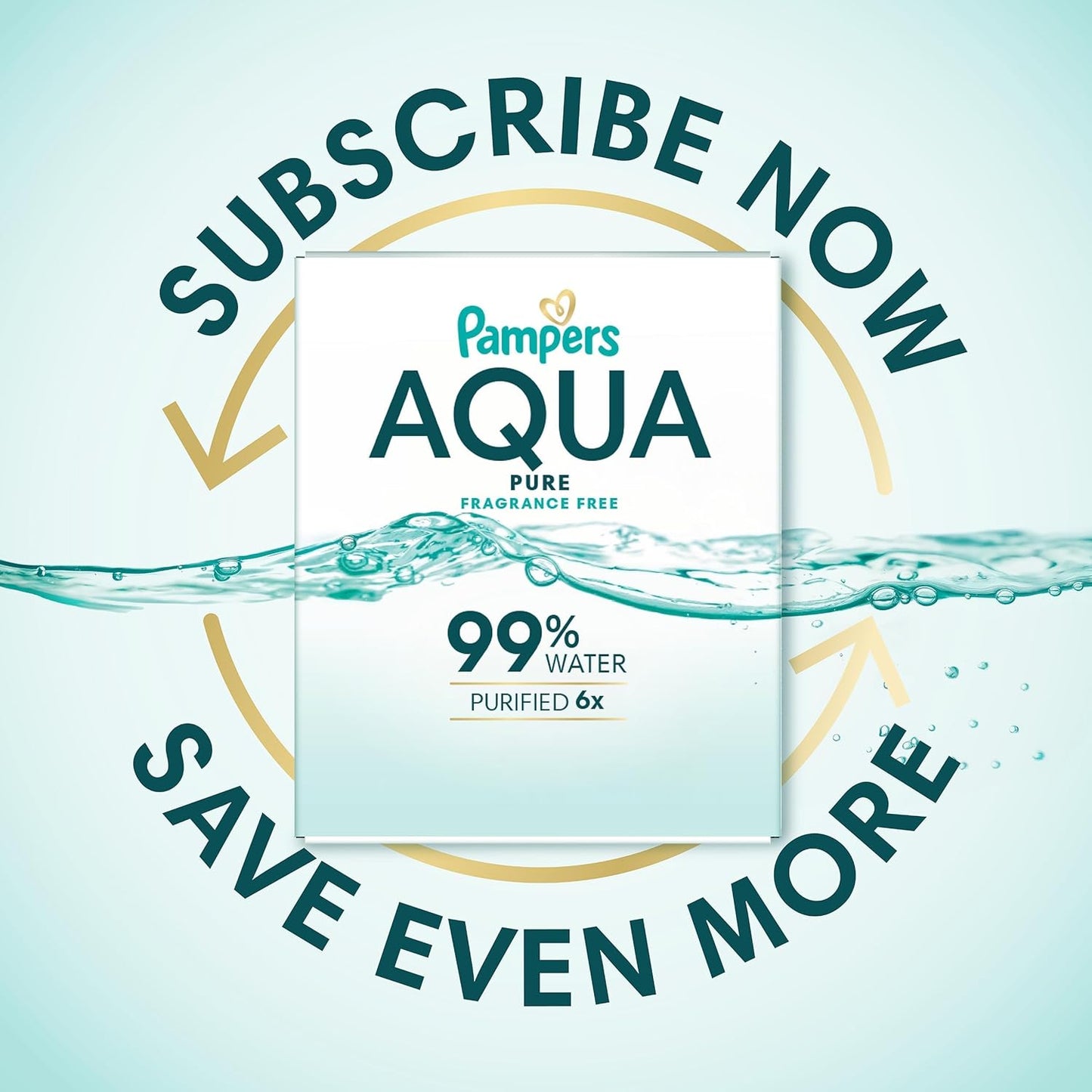 Pampers Aqua Pure Baby Wipes - 99% Water, Fragrance-Free, 672 Total Wipes in 12 Flip-Top Packs