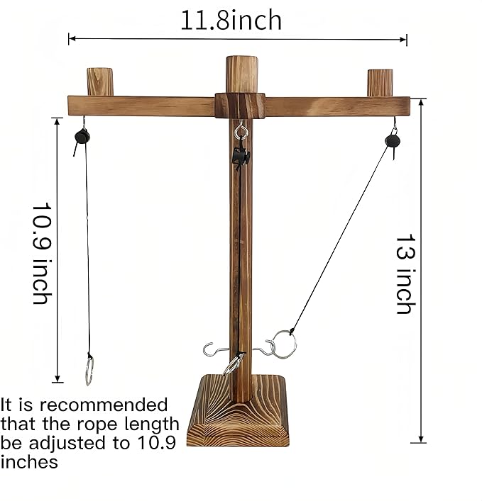 Ring Toss Games for Adults,Wooden Hook and Tossing Game,Hook and Ring Games 2-4-Player PK, Ring Hook Game with Ladder (13 inch)