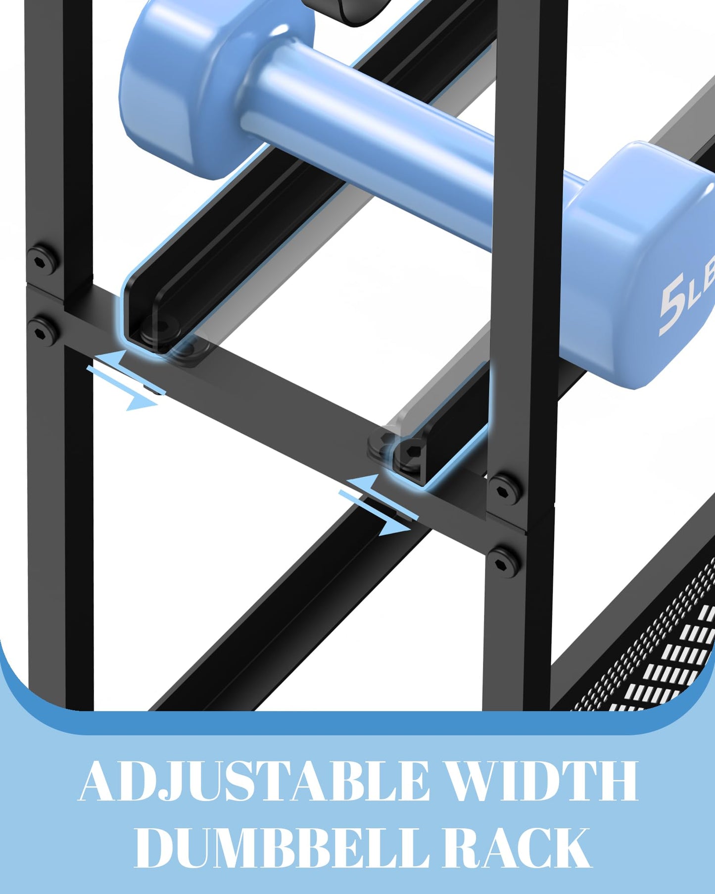 Logicexplore Dumbbell Rack Weight Storage Stand, Adjustable Weight Rack with Wheels, Metal Workout Equipment Storage Organizer, Home Gym Storage Organizer for Dumbbells, Kettlebells, Yoga Mat, Foam Roller
