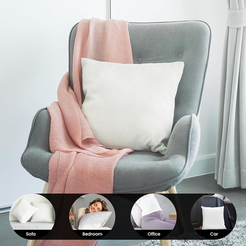 Foamily Throw Pillow Insert - 18x18 Premium Soft Fluffy Decorative Pillows for Couch & Bed