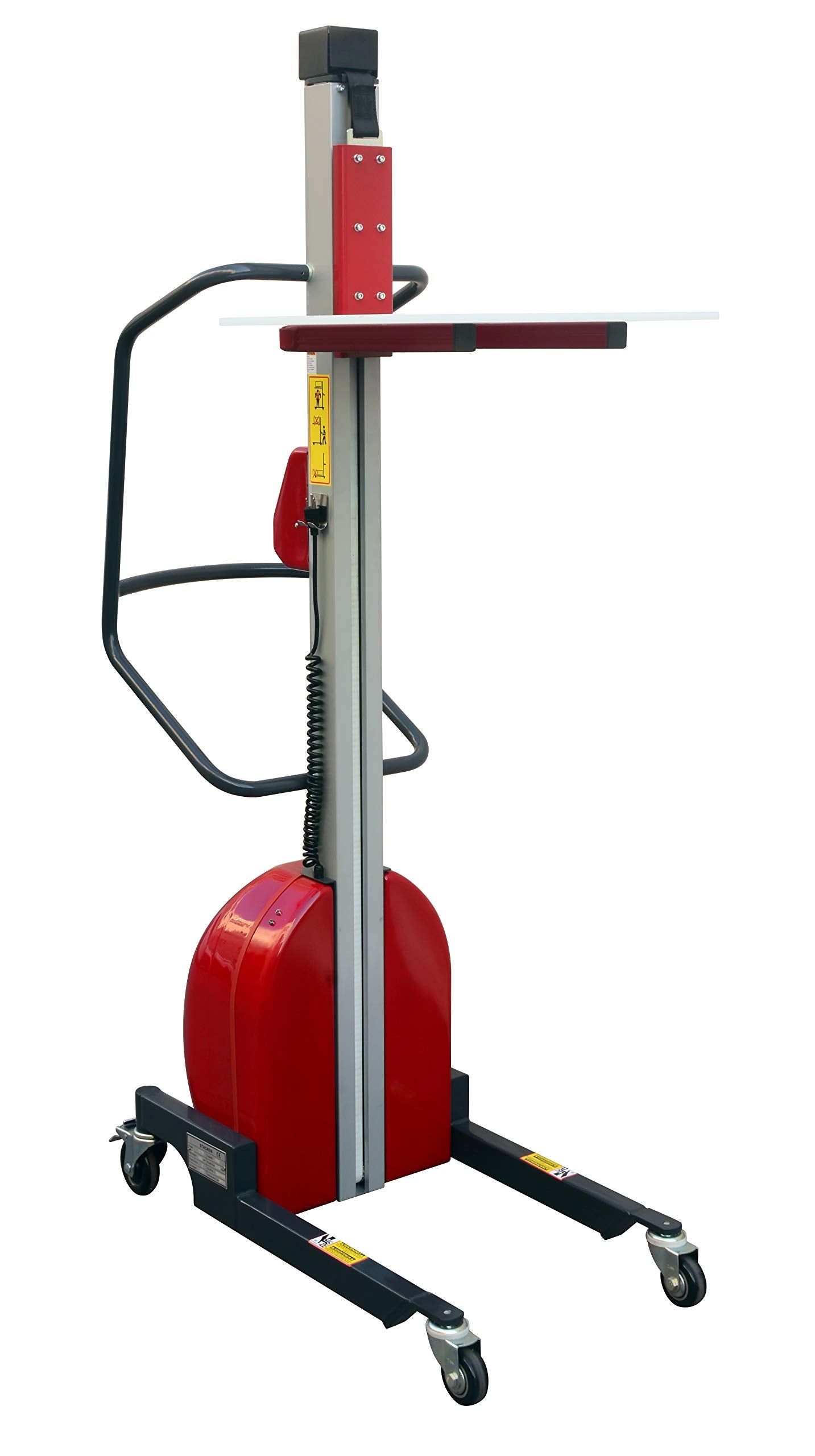 Electric Lift Work Positioner Truck, 330 lbs Capacity, 59" Lift Height, Belt Pulling System, Steel, Lightweight, Quiet and Easily Maneuverable (330lb 59" Raised Platform Height)