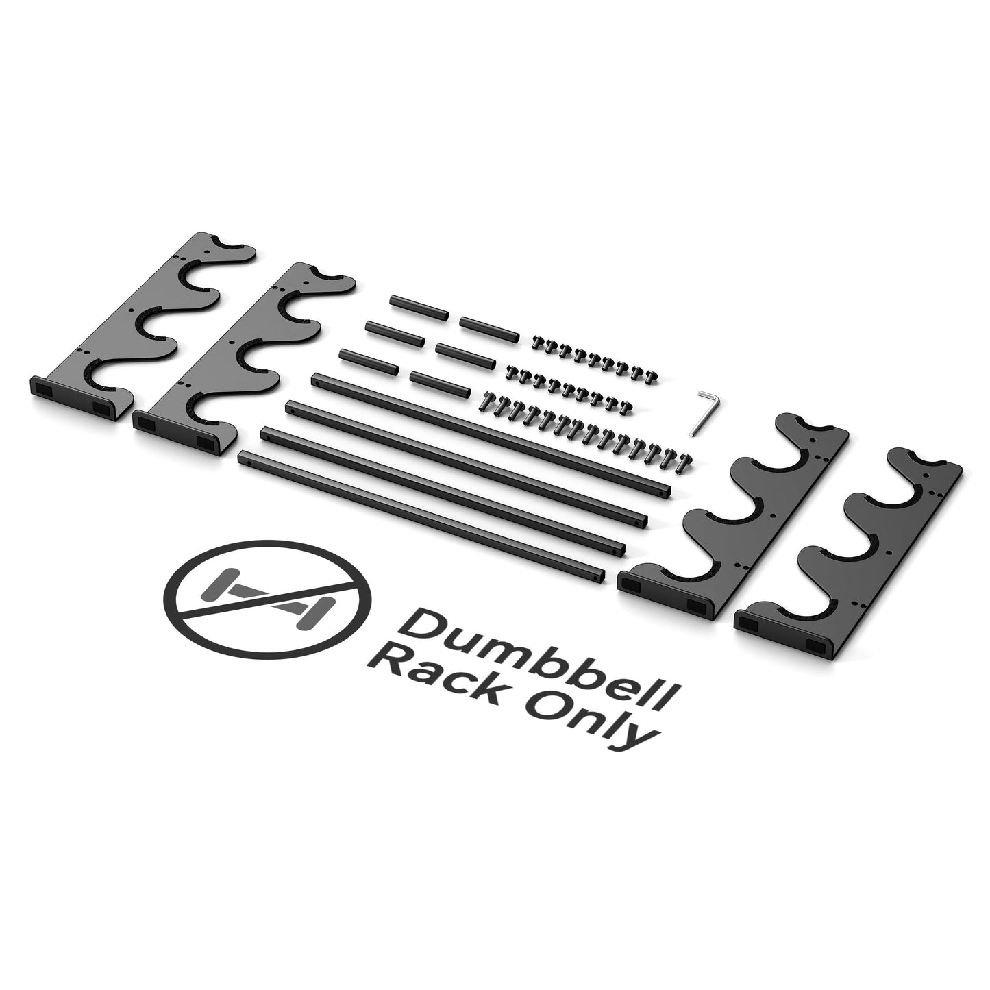 4-Tier Dumbbell Rack Stand for Home Gym: Rack Only Holder for Dumbbells, Free Weights, 400LB Capacity Heavy-Duty Compact Storage Organizer