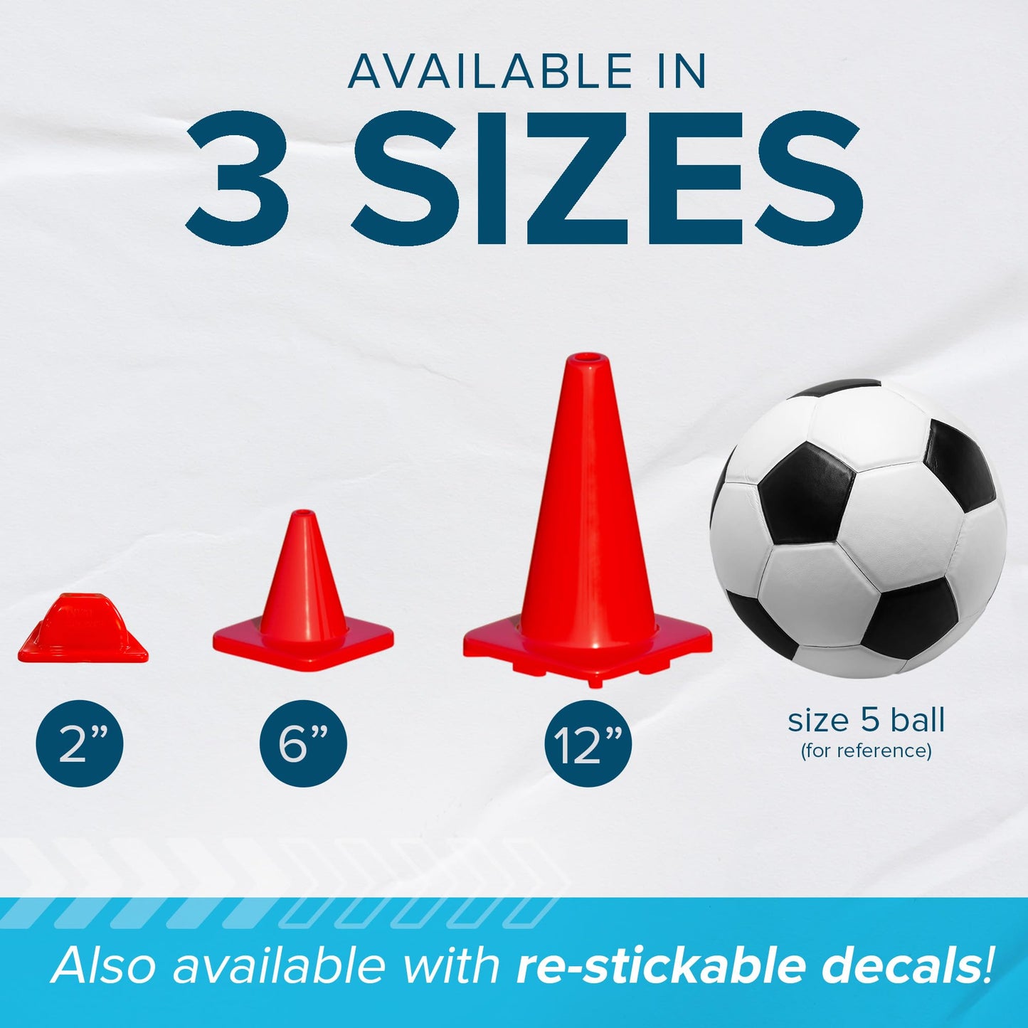 LVL10 Pro Training Cones - 2" Mini Soccer Cones for Sports Training - for Basketball, Football, Basketball and Agility Drills - Soccer Field Markers that Won't Crack, Slide or Fly