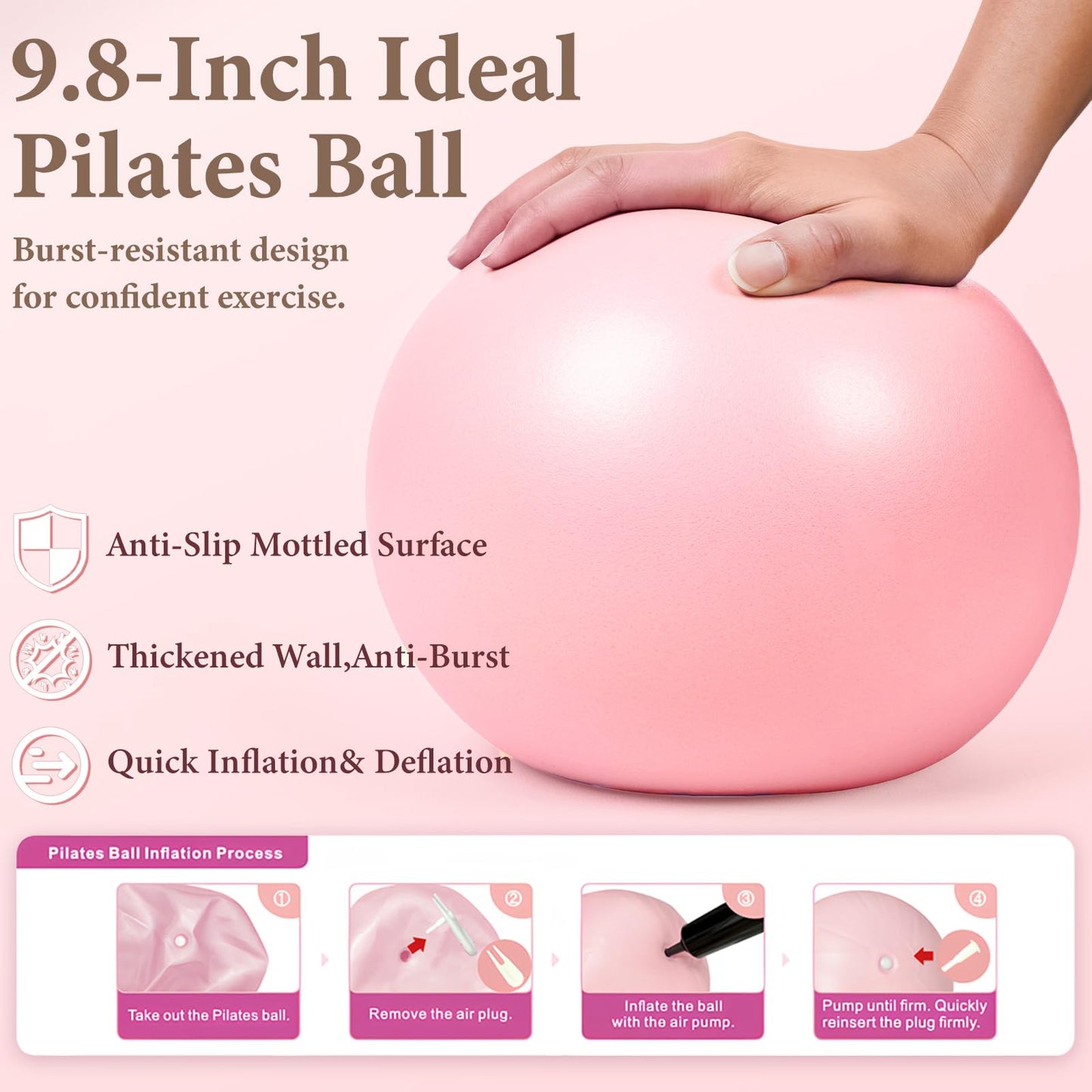 LZCDUDU Pink Pilates Ring Kit with 14 inch Magic Circle & Foam Roller, Ergonomic Home Workout Equipment Set, Full Essentials for Women Beginners - Includes Exercise Guide & Storage Bag