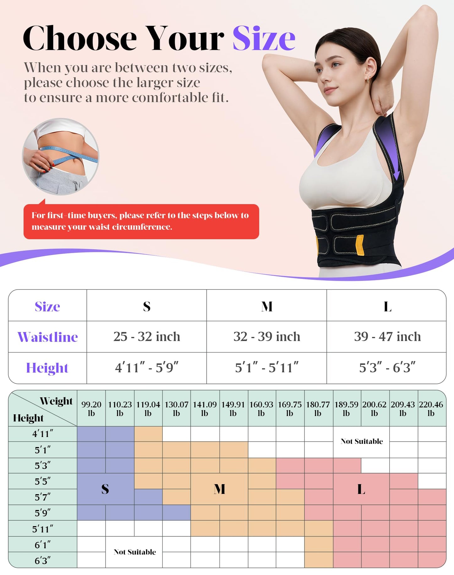 Posture Corrector for Women and Men, 5 Full Back Support Brace Rods, FSA&HSA Eligible, Adjustable Shoulder Straightener, Improving Hunchback Posture, Upper and Lower Back, Neck Pain Relief, Large