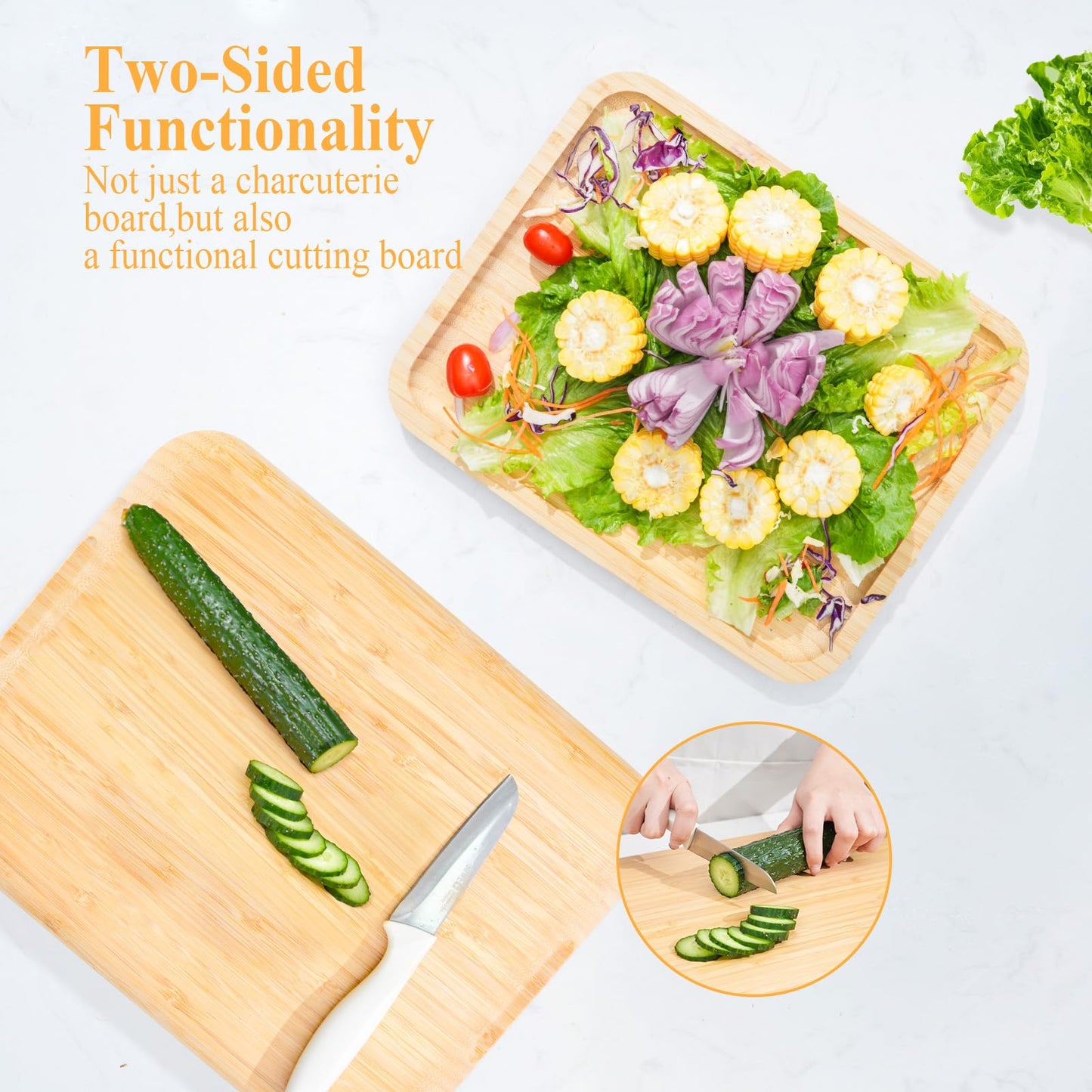 Charcuterie Board with Clear Locking Lid, Travel Portable Cheese Board Set, Bamboo Cutting Boards for Kitchen, House Warming Gifts New Home, Gifts for Women (Black - 6 Compartments)
