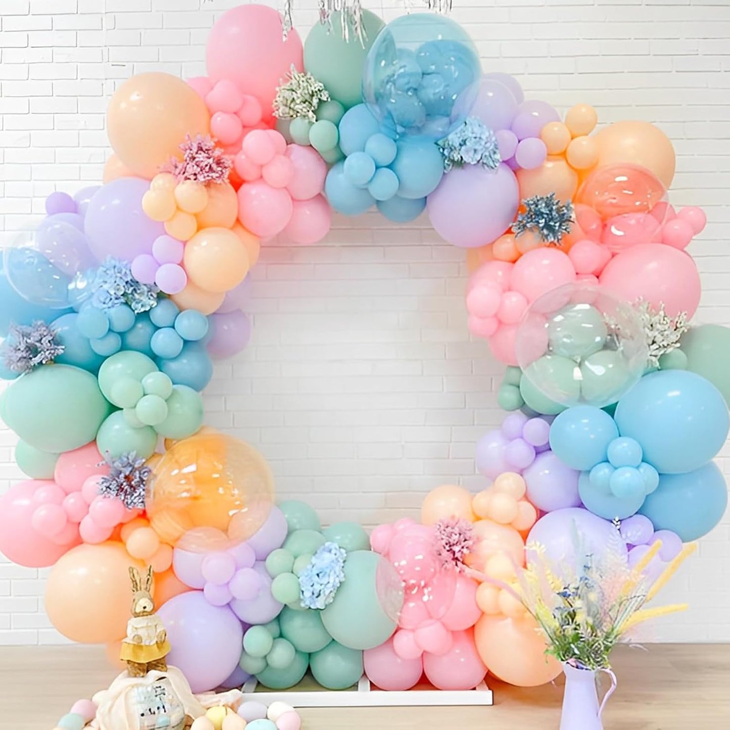 Voircoloria 110pcs Pastel Balloons - 12-Inch Macaron Latex Party Balloons for Celebrations & Events