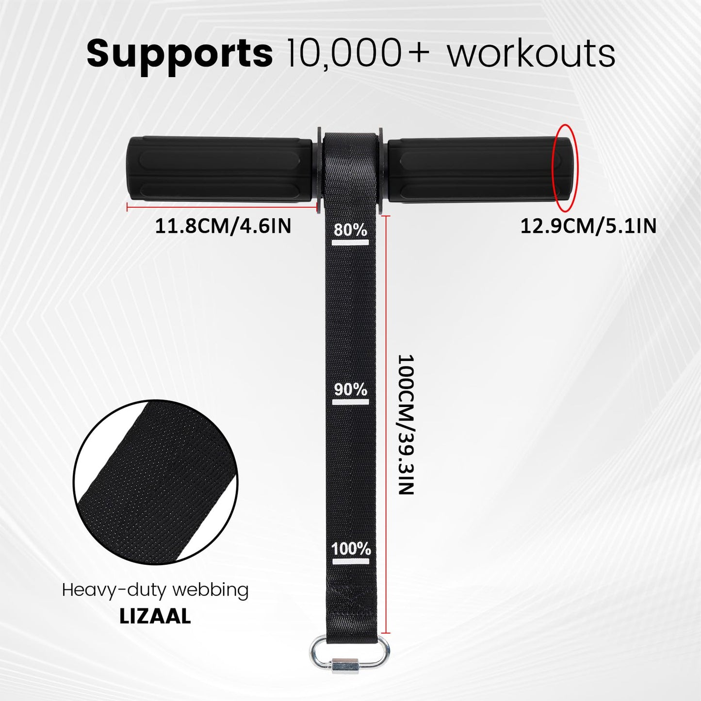 LIZAAL Forearm Strengthener & Wrist Roller，Forearm Exerciser with Thicker Silicone Handle, Forearm Trainer with Heavy-Duty Nylon Strap, Ideal for Muscle building,Grip Strength and Recovery Training - Black