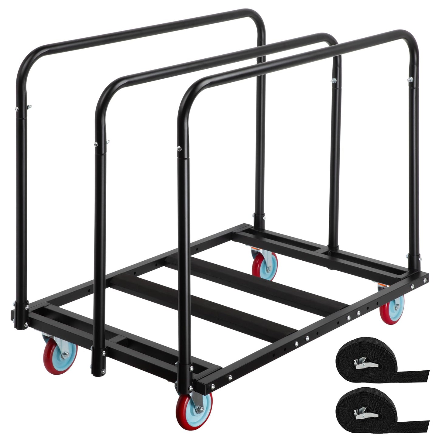 Eastrexon Updated Folding Table Cart, 5" Swivel Wheels Heavy Duty Table Dolly, Drywall Dolly Cart w/ 2000 LBS & 10 Table Capacity for Party Events, Factory, Hotel, Warehouse