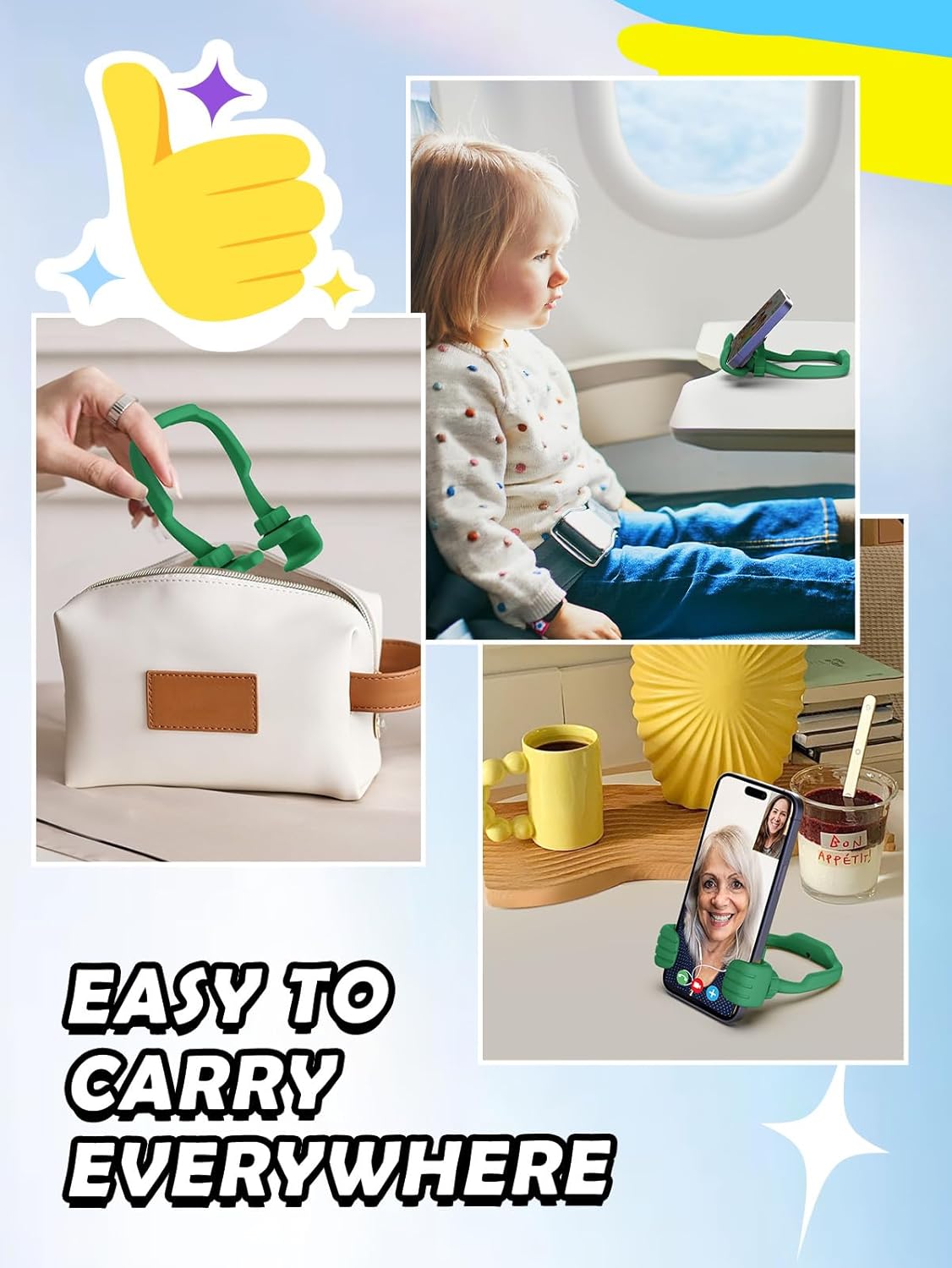 CALDEVER Gifts for Teens Boys Girls Cell Phone Holder: Mens Gifts for Women Adults Thumbs Up Phone Stand Gifts for Kids