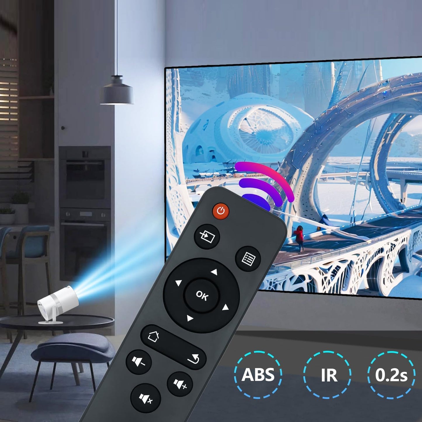 Muvxeznli AK-69,OWNKNEW K11 Replacement Remote Control Compatible with PANSEBA Mini Portable Movie Projectors