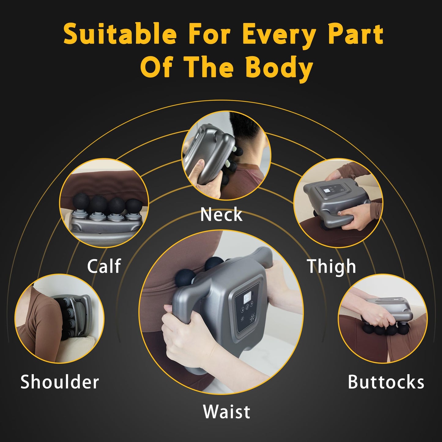 HYUVCX 24 Head Massage Gun Set, Deep Tissue Percussion Massager 9 Modes 99 Intensities, Massage Gun for Legs, Shoulders, Back, Body Muscle Pain Relief, Massage Gun Deep Tissue