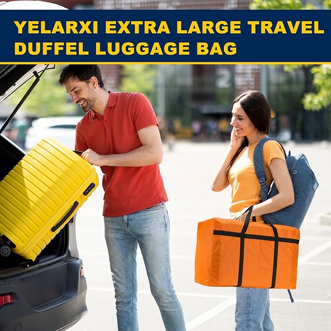 Extra Large Duffle Bag, 35 x 19 x 11 in Travel Big Duffle Bag with Zipper Handle Storage Foldable Waterproof Lightweight Bag for Women Men Travel Moving Camping (Gray)
