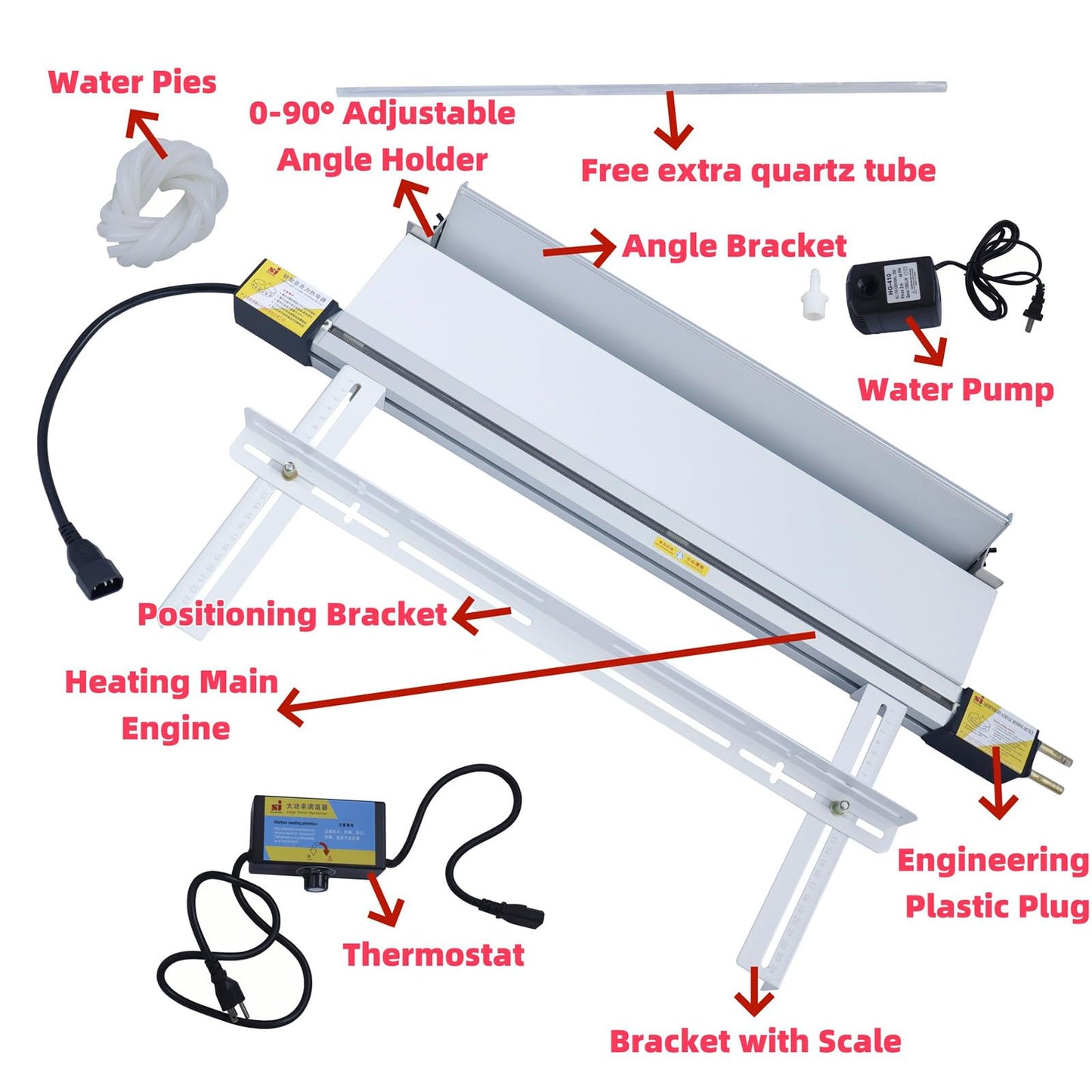 BOZHENYULEI 24"(600mm) Plastic Acrylic Bending Machine, 110v Acrylic Heat Bending Machine with Bracket Angle Adjustment PVC Bender, Acrylic Pvc Bending Machine Glassiness Bender 1mm-6mm Thickness