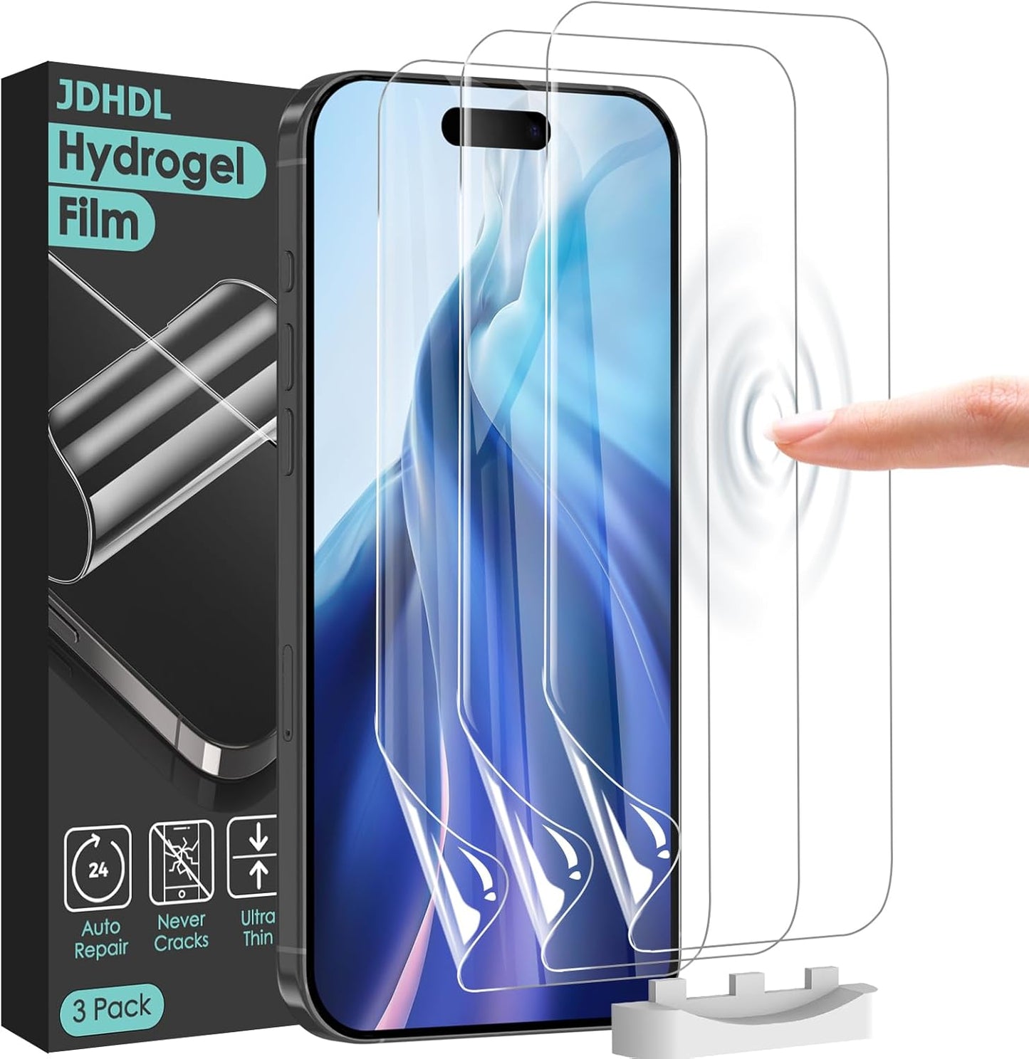 3 Pack 17 17 Flexible Film for iPhone Pro Max Screen Protector[NOT GLASS], Non-breakable Soft TPU Hydrogel Film