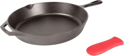 Lodge Seasoned Cast Iron Skillet - Versatile 12-Inch Frying Pan for Stove, Oven & Grill - Includes Silicone Hot Handle Holder