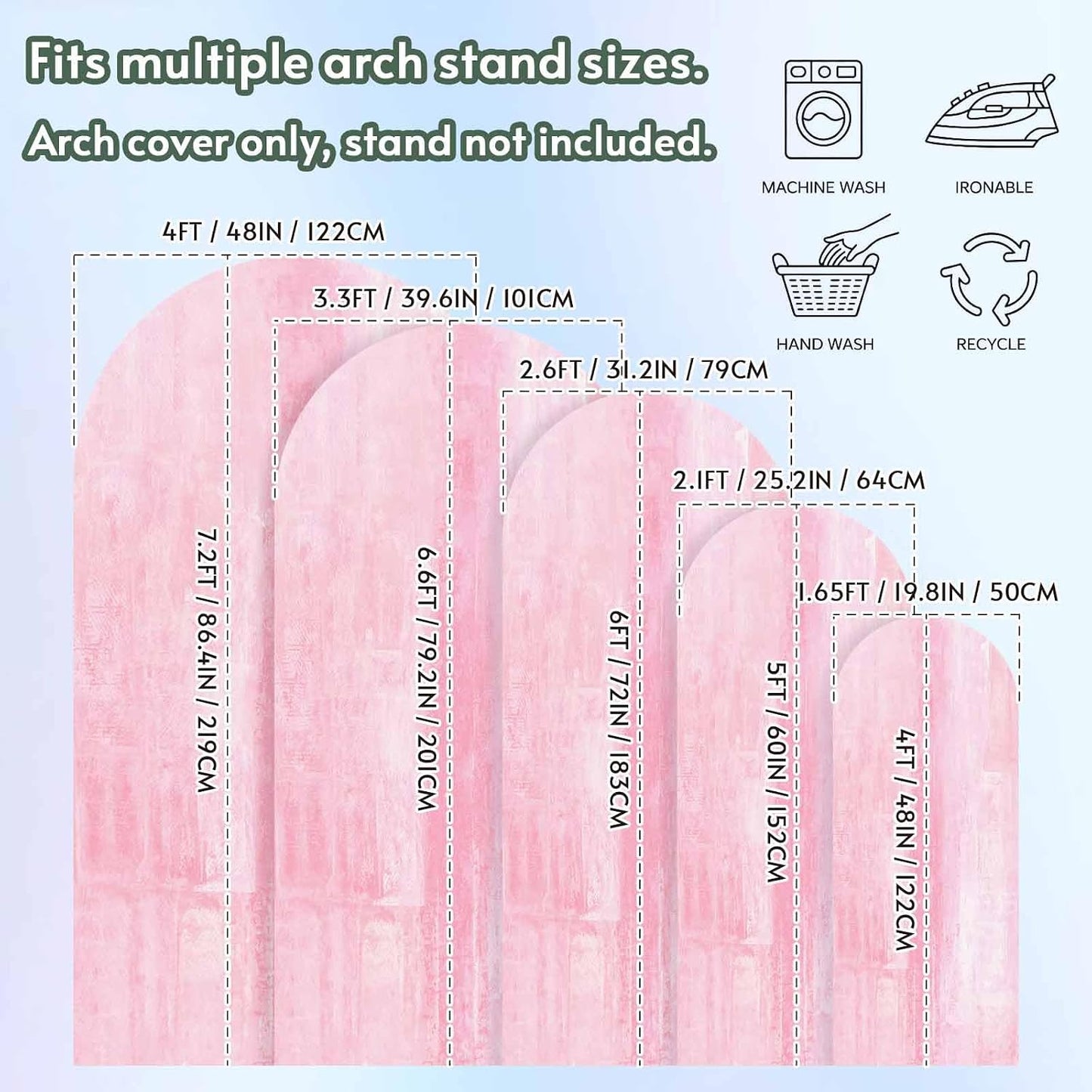 Jnbasdffb 7.2 Pink Wedding Arch Cover,Stretchy Spandex Arch Backdrop Stand Covers FT,Retro Oil Painting Modern Abstract