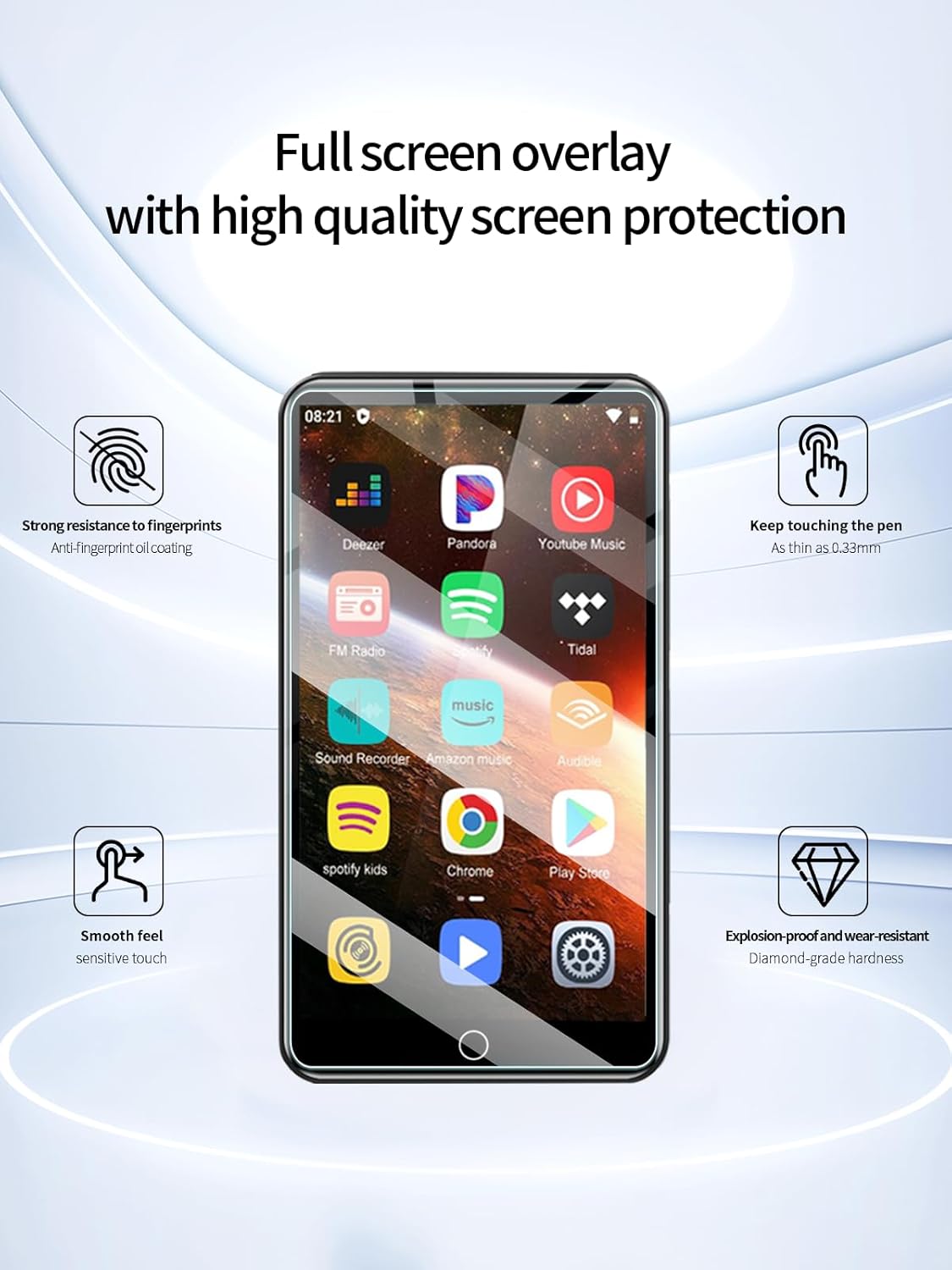 UYRUREL MP3 4-inch MP3 3 Pack. Screen Protector for Diofox Player Touch Screen Player, High-definition Scratch
