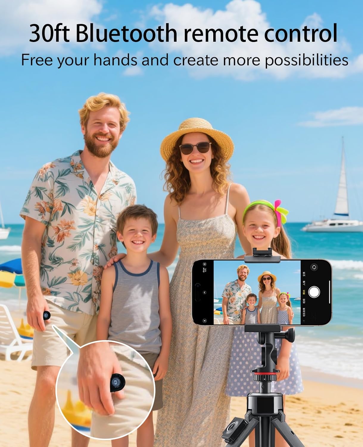 2000mAh 3-Level 4K/30FPS FLATIC Selfie Monitor Screen for iPhone & Android, Back Camera Vlog Selfie Monitor
