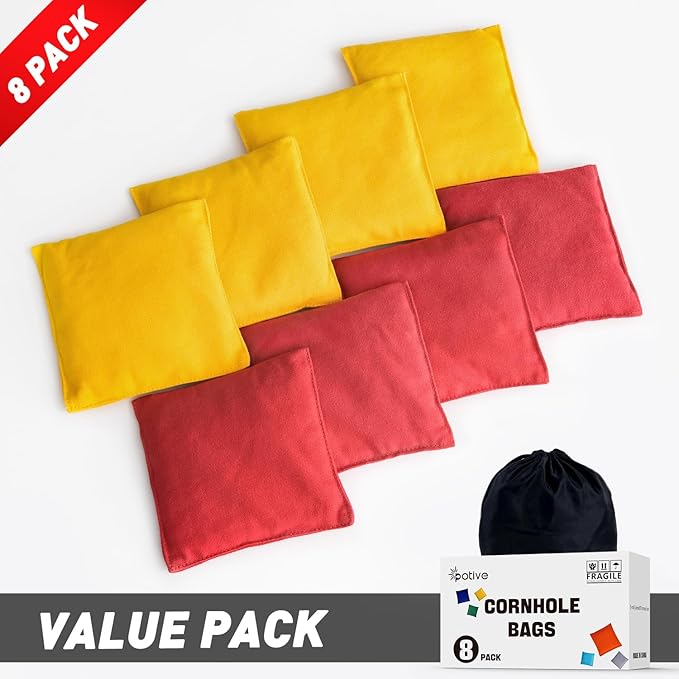 Cornhole Bags Set of 8 Regulation Corn Hole Bean Bags for Cornhole Game, Professional Weather Resistant Corn Hole Bags with Tote Bag
