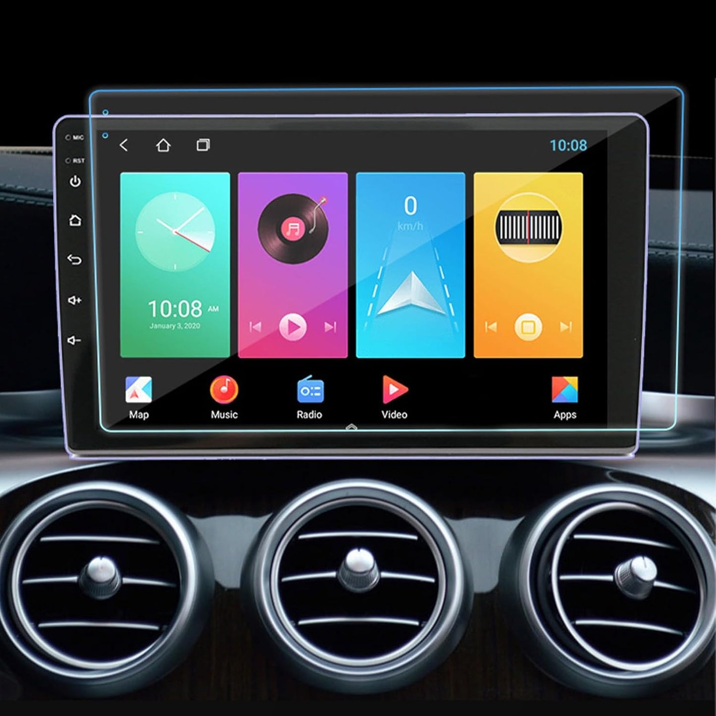 (10 Inch) Acouto Anti Fingerprint Tempered Film for Central Control Navigation, Cleaning Kit Included Navigation