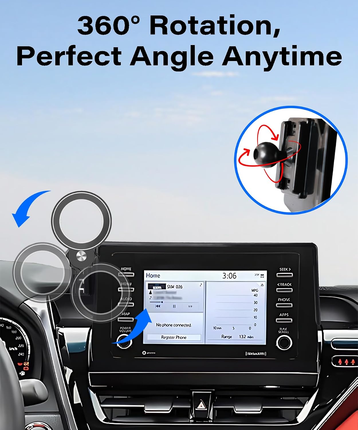 AbeeyGeomarn 2021-2024 7 Inch 360 Car Phone Holder for Toyota Camry Accessories Apply to Touch Screen Fixed Clip