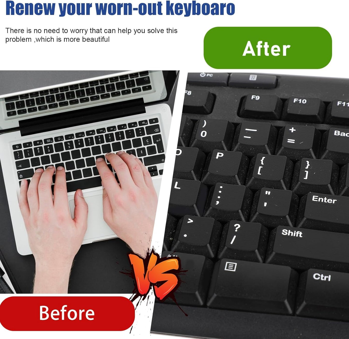Mozeat Lens 4 English Keyboard Stickers, Pcs Universal Laptop Keyboard Stickers Keyboard Letter Replacement Stickers