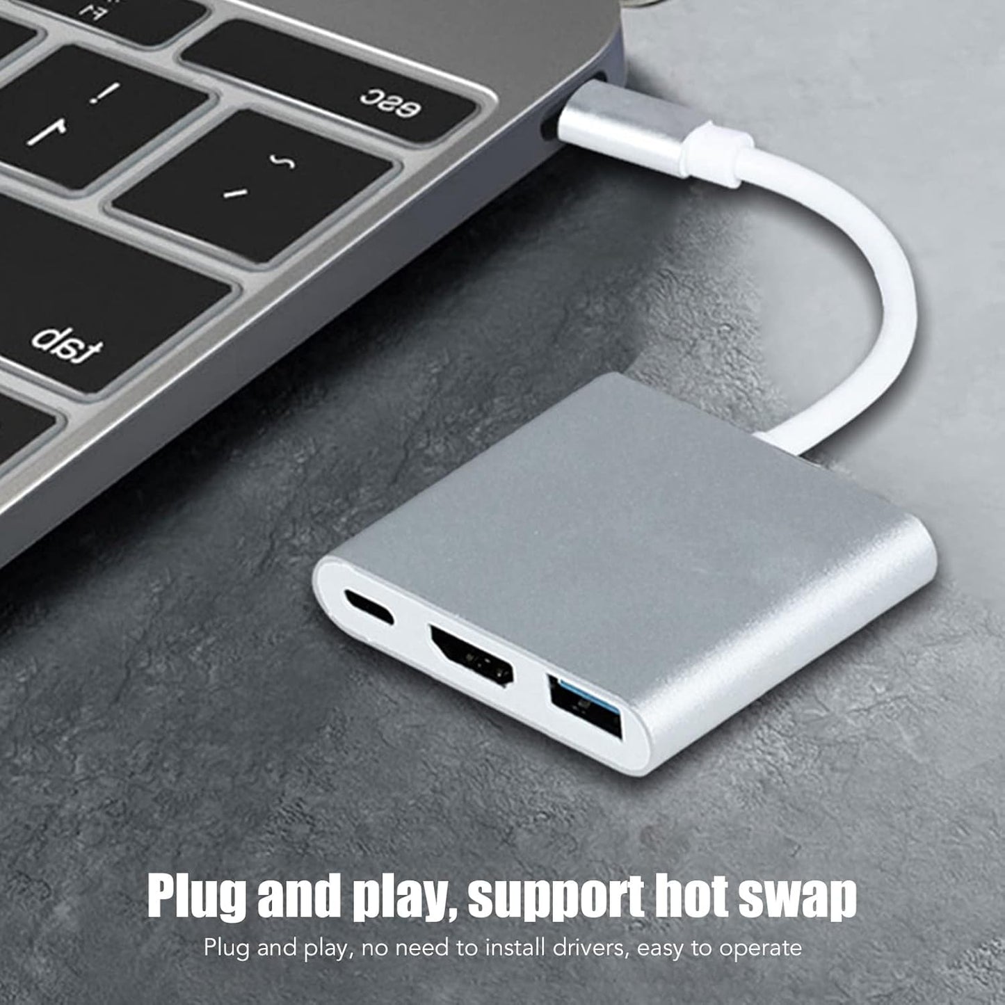 ciciglow 3 1 5Gbps 3.0/4K Laptop USB C to HDMI Video Adapter, in Multi Port USB C Hub, Docking Station with USB